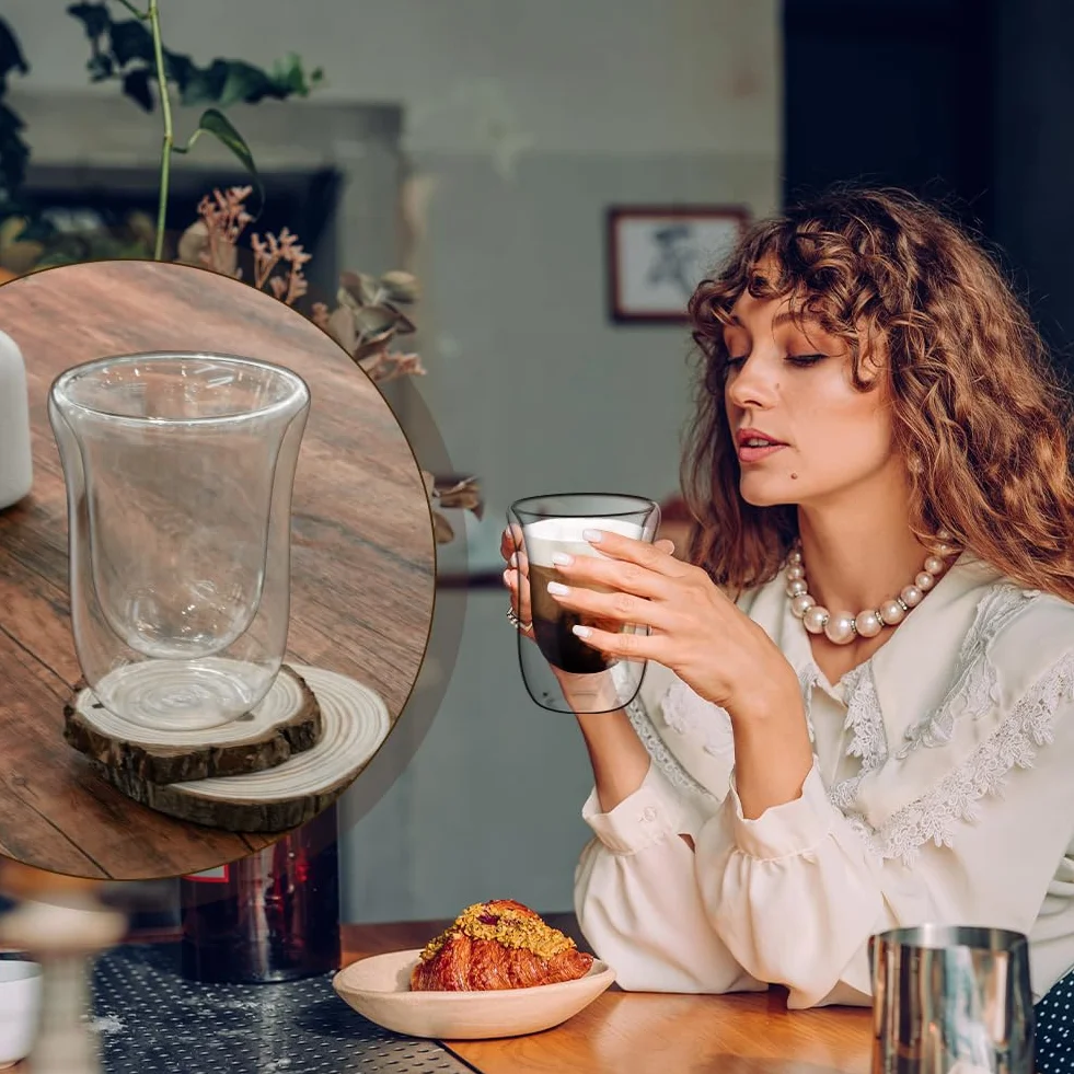 Szklanki termiczne z podwójnymi ściankami,250 ml szklanki do espresso,2 sztuki,szklanki ze szkła borokrzemowego, filiżanki kawy, cappuccino,latte macchiato,herbaty,mleka,piwa,soku