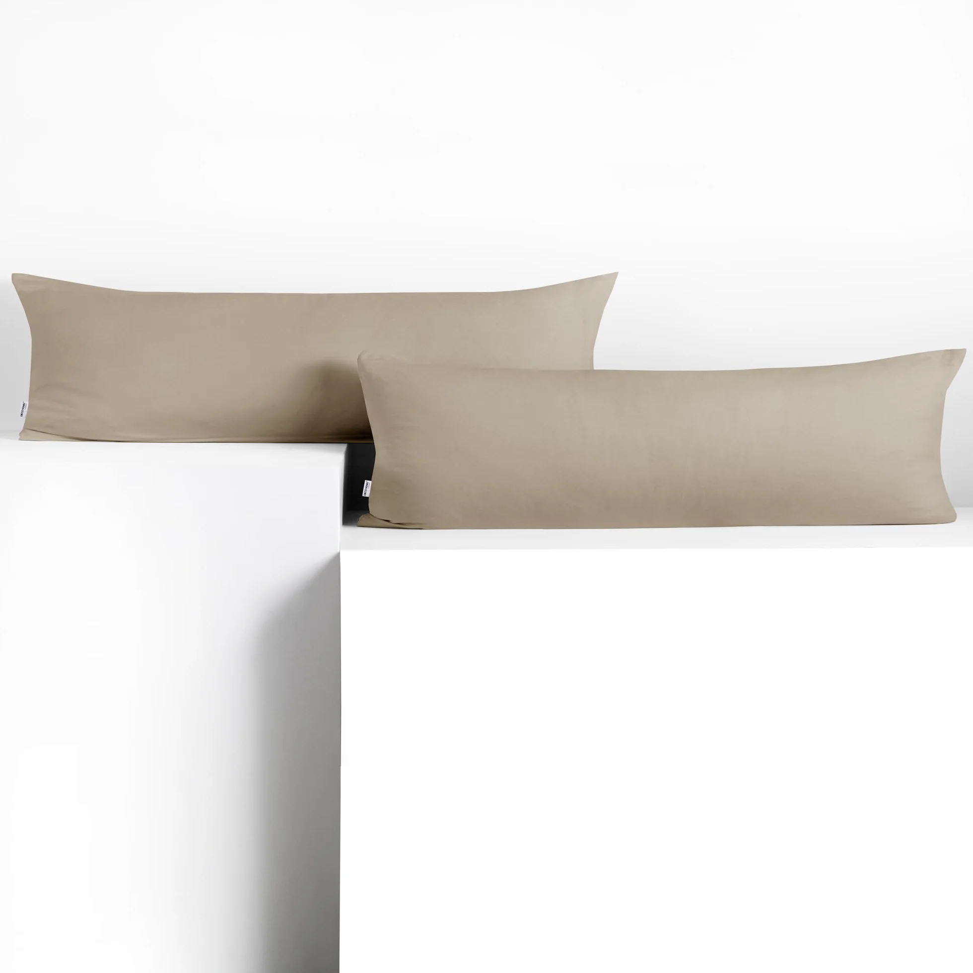 DecoKing 2 Poszewki na poduszki 40x145 cm Jersey bawełna zamek błyskawiczny kawowy Amber