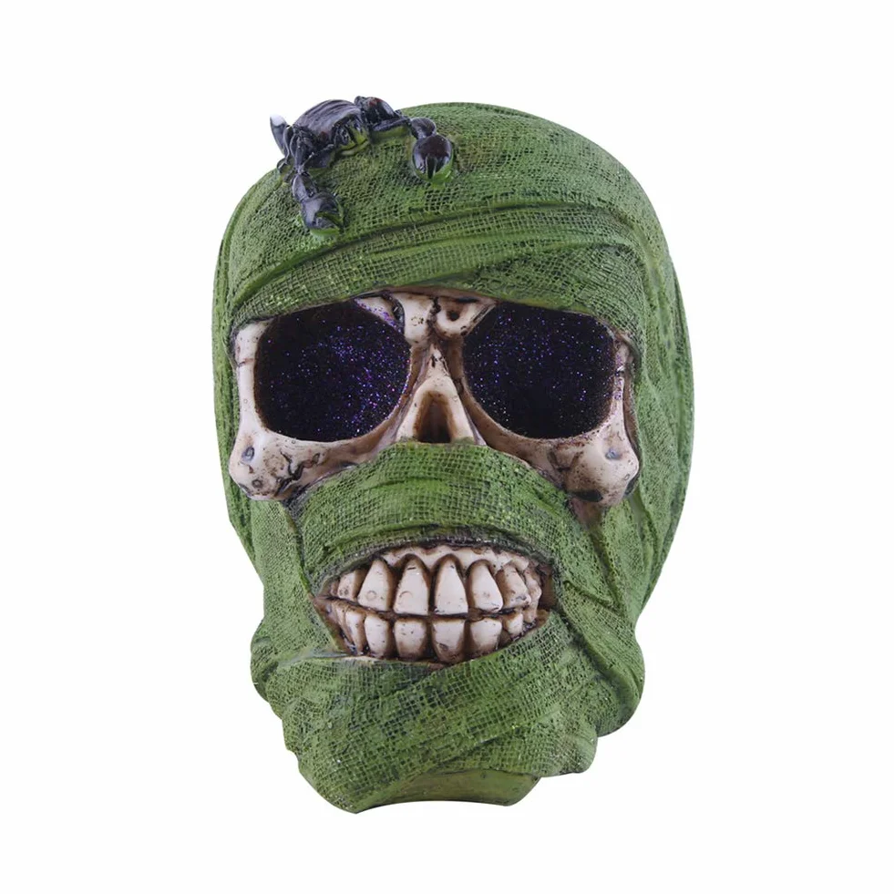 Bandaż czaszka, czaszka statua - Halloween czaszka bar dekoracje na stół fajne urodziny niespodzianka dekoracja czaszka dekoracje z gotycką dekoracją na przyjęcie