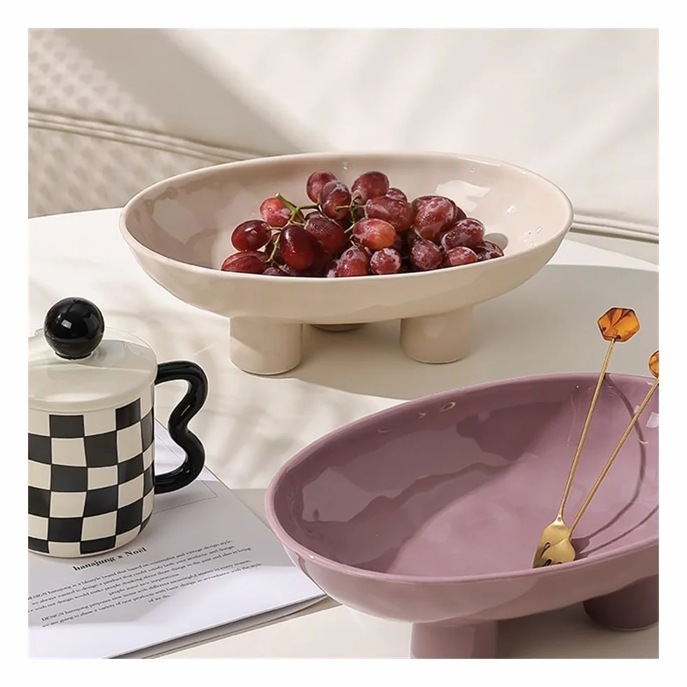 Koszyk na owoce, Półmisek na owoce w stylu francuskim Wysokiej jakości ceramiczny talerz idealny na stolik do herbaty Wykwintna ekspozycja przekąsek i owoców w salonie z końcówką Sense