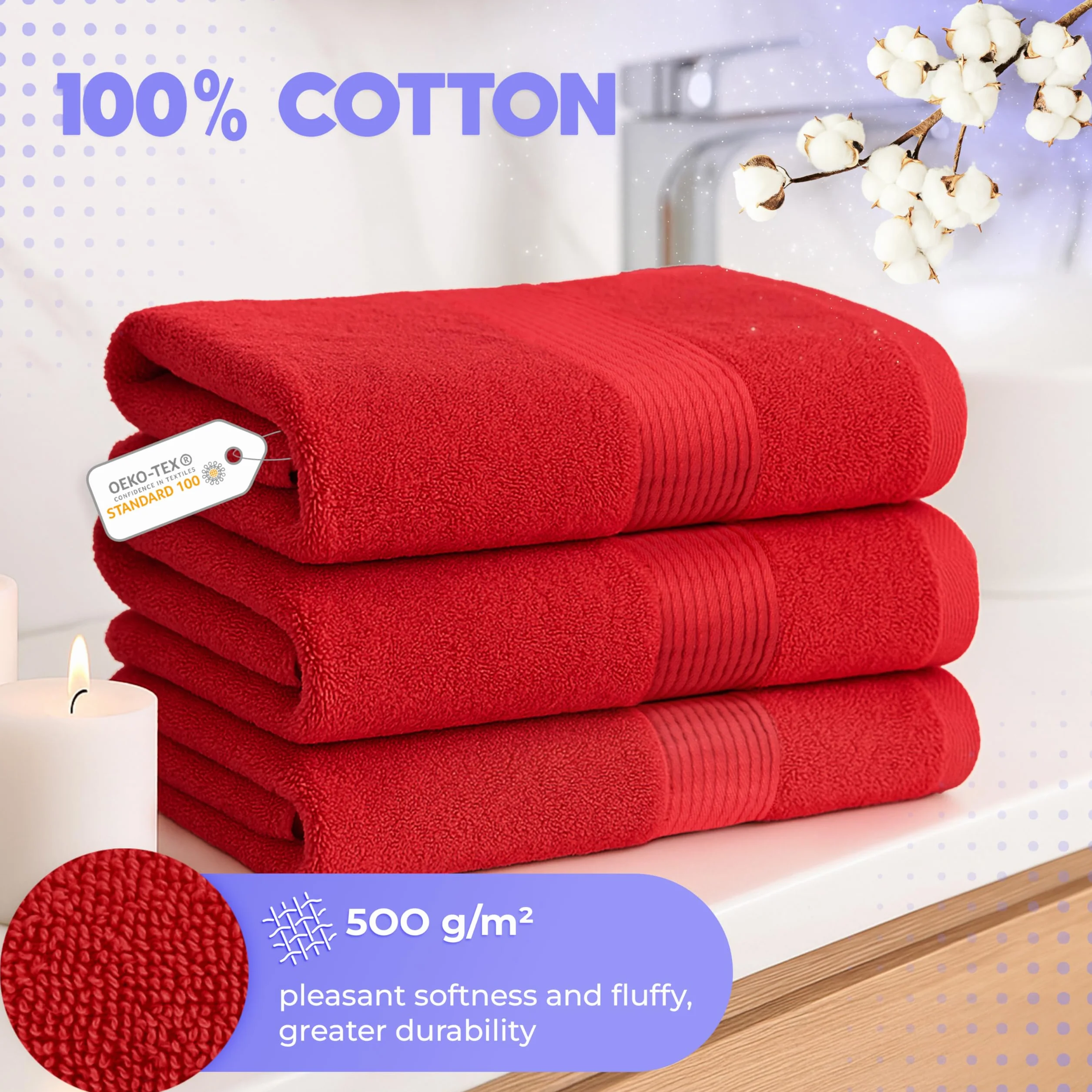 Ręczniki kąpielowe Cloud Pillow 100% bawełna 500 g/m2 100 x 150 cm Oeko-Tex