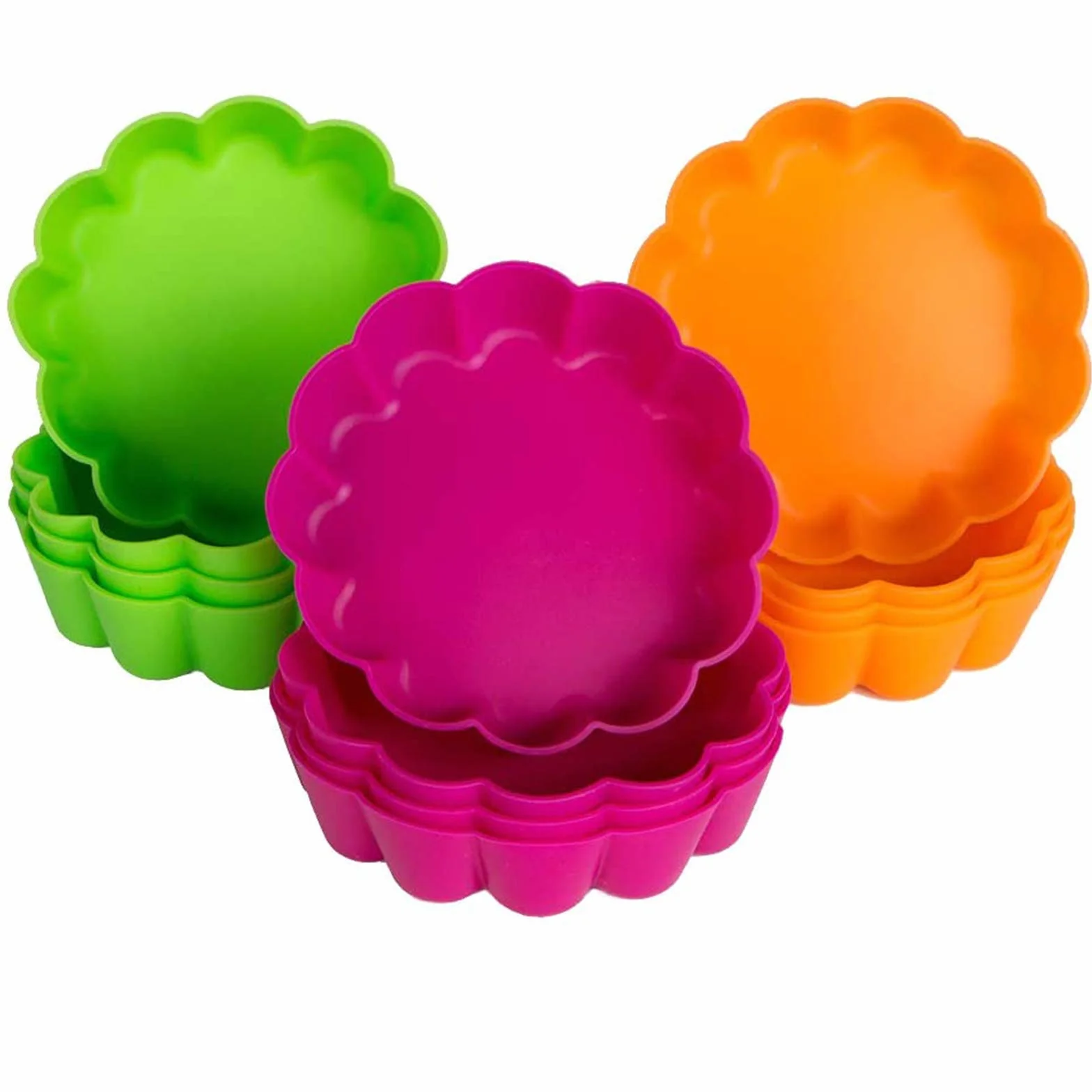 webake Silikonowa forma do mini tarty, 12 sztuk, 8 cm, forma do tortów, tortów owocowych, quiche, do małych ciast, na tort, blacha do pieczenia