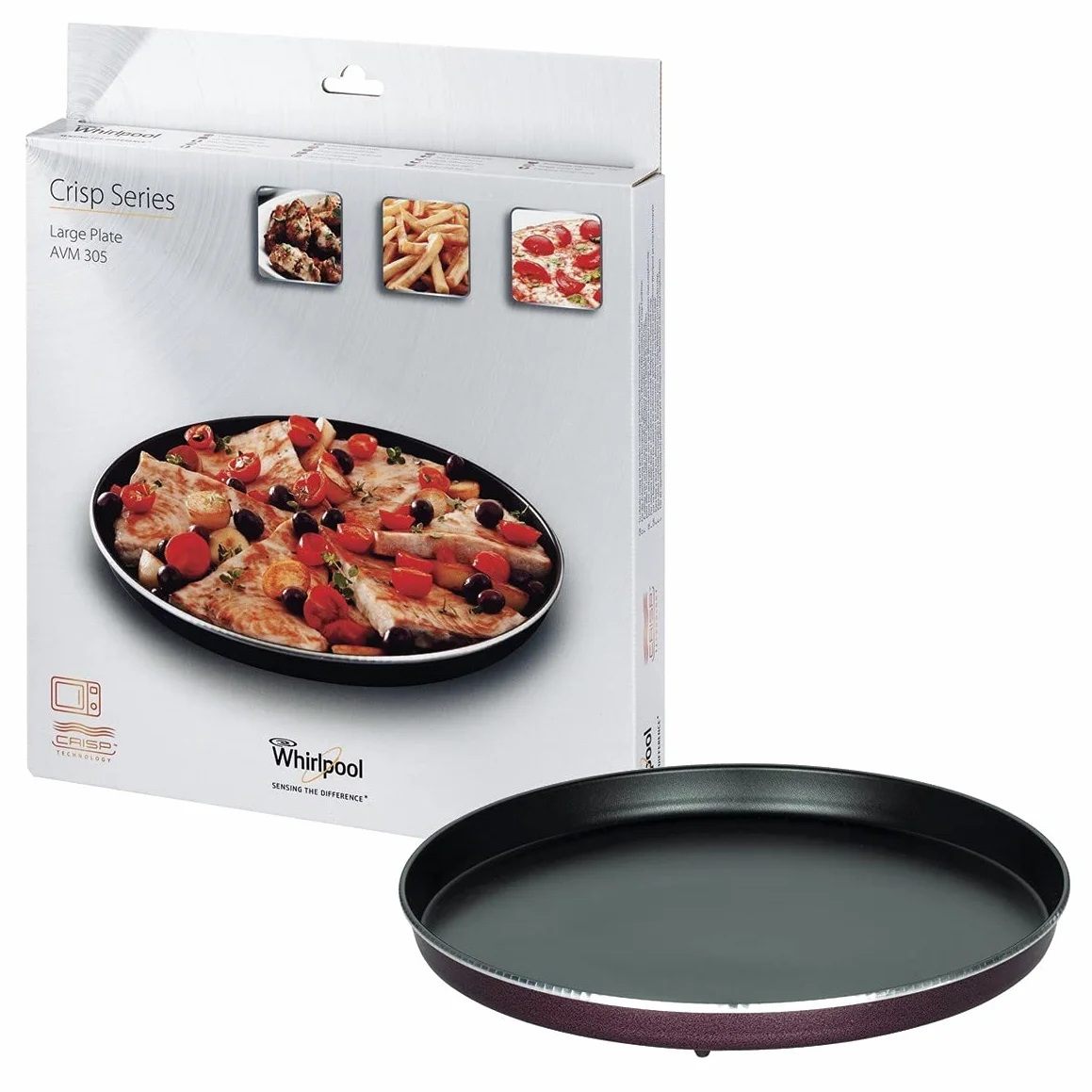 Whirlpool 480131000085 ORYGINALNA płyta Crisp talerz obrotowy 320 mm Ø duża czarna kuchenka mikrofalowa również Bauknecht 481941838353 481931018537 481246678449 481246678428 4801310000000 85 Indesi t