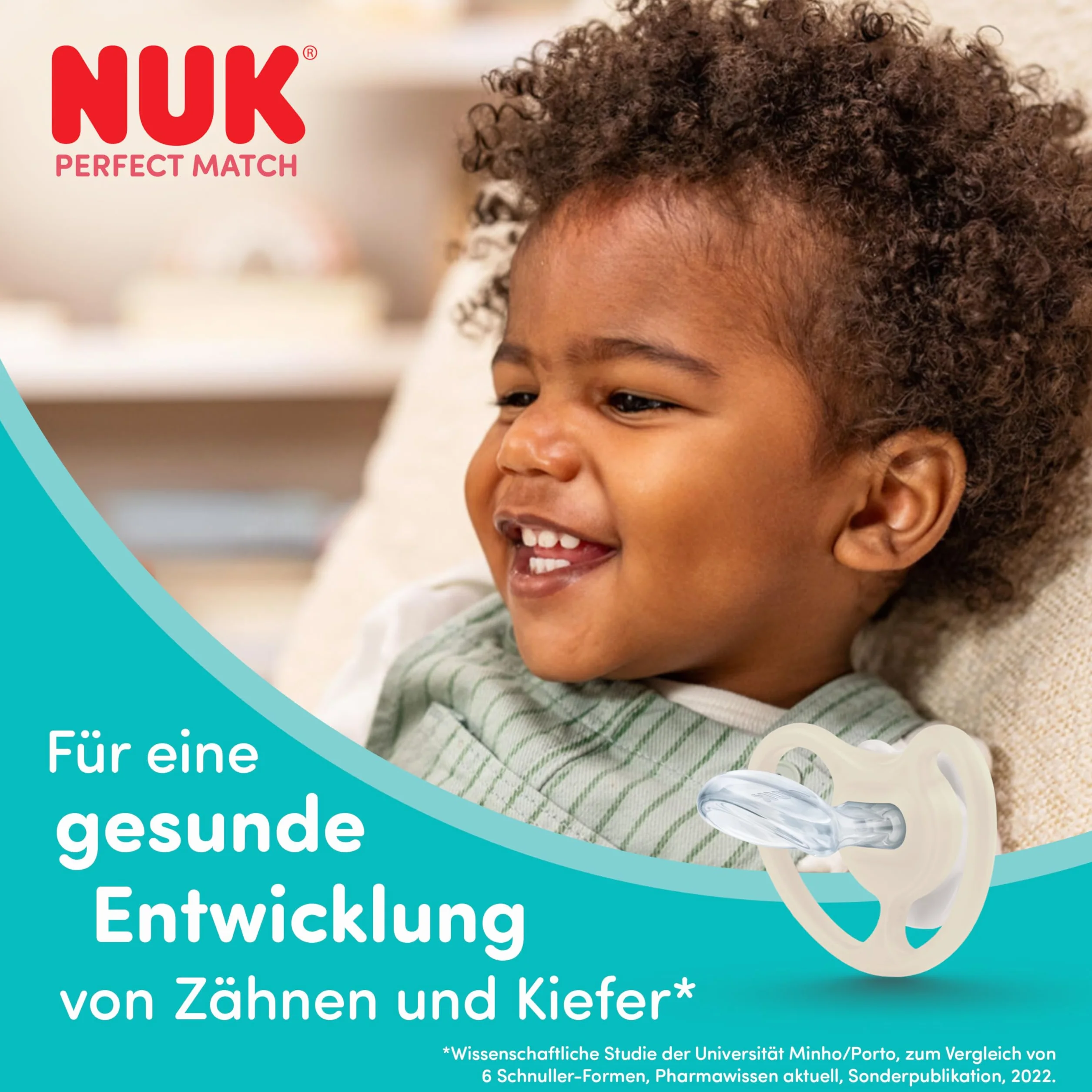 NUK Perfect Match Air Night Smoczki| 18-36 m | Świecące w ciemności smoczki, które wspomagają przepływ powietrza i zapobiegają odparzeniom od śliny | 95% akceptacji przez dzieci** | Lew | 2 sztuki
