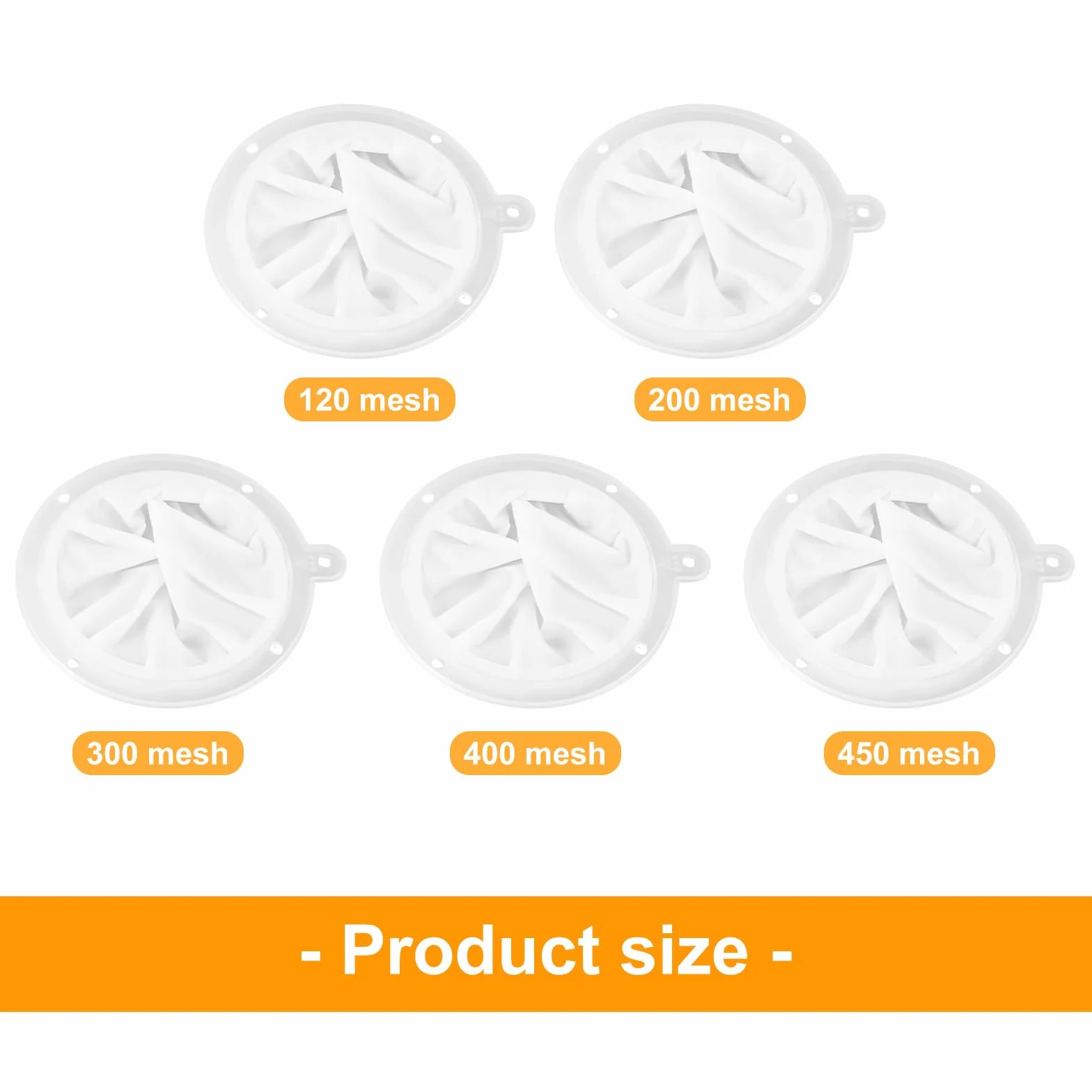5 sztuk nylonowych sitek, 120/200/300/400/450, drobne, siatkowe, drobne sitko kuchenne, filtr do likieru, wina, nylonowy, lejkowy filtr do żywności