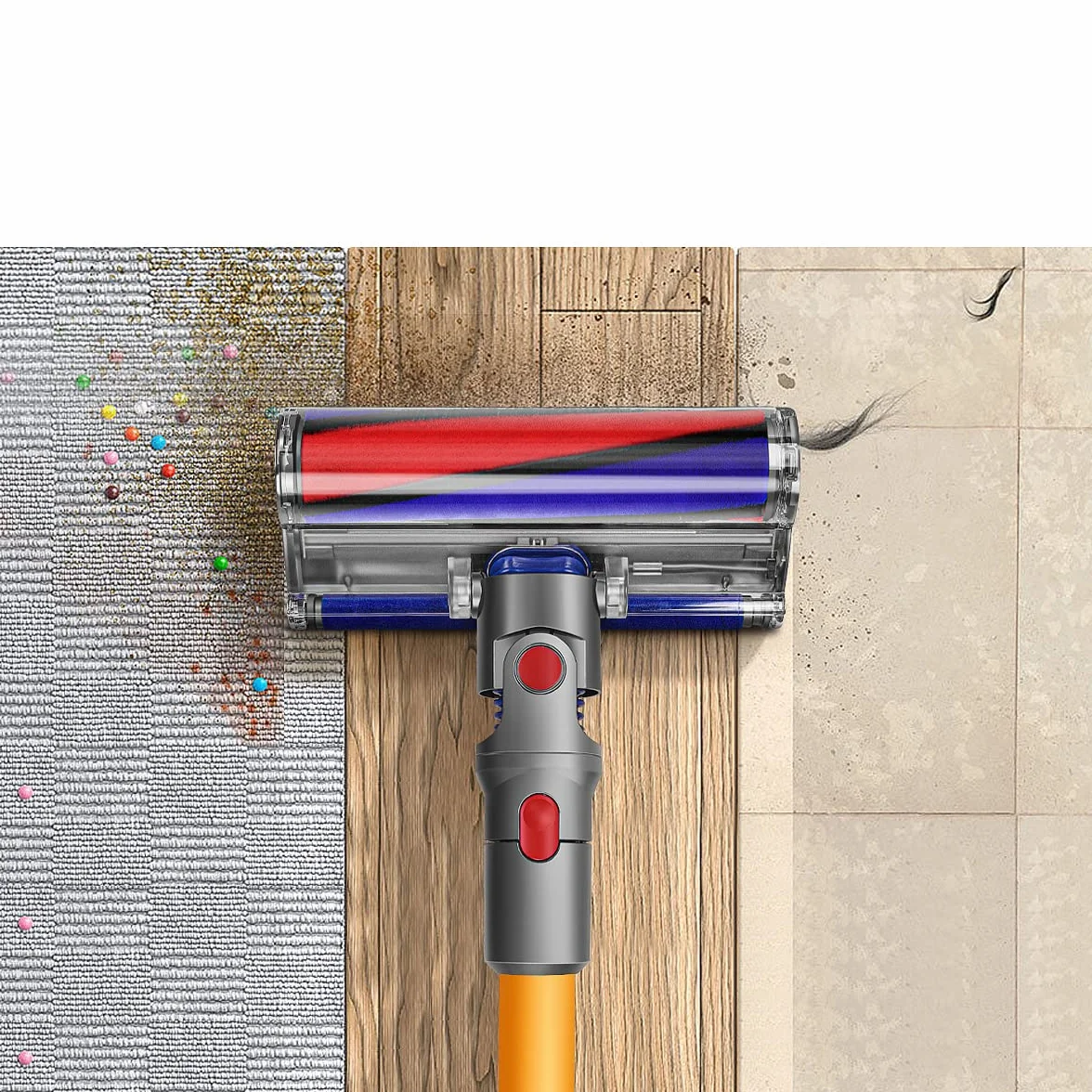 Miękki wałek z dyszą do podłóg dla odkurzaczy Dyson V8(SV10) V10(SV12) V11(SV14) bez kabla, miękki wałek z szczotką do twardych podłóg
