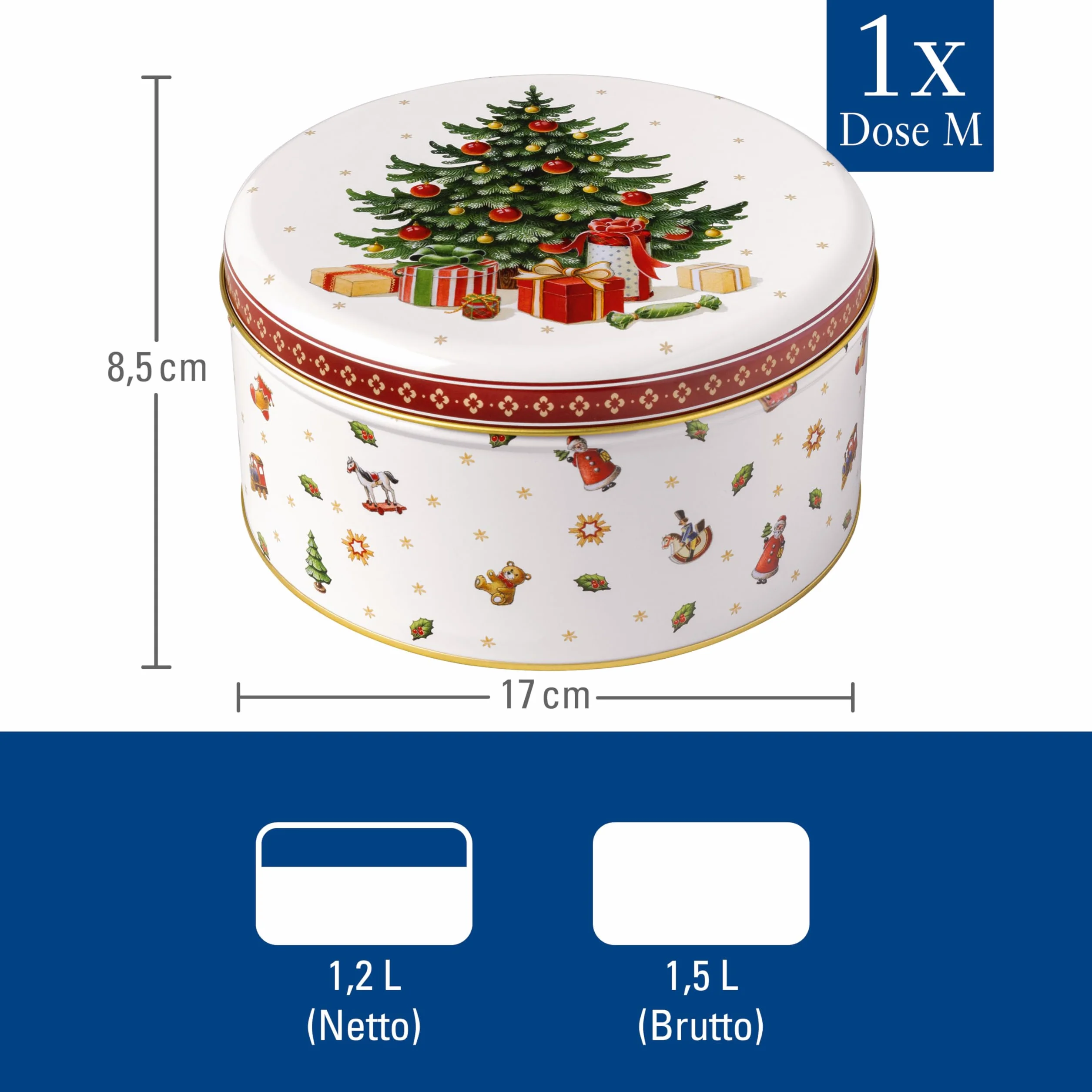 Villeroy & Boch Winter Collage zestaw puszek na ciastka 3-częściowy 19,7 x 9,4 cm