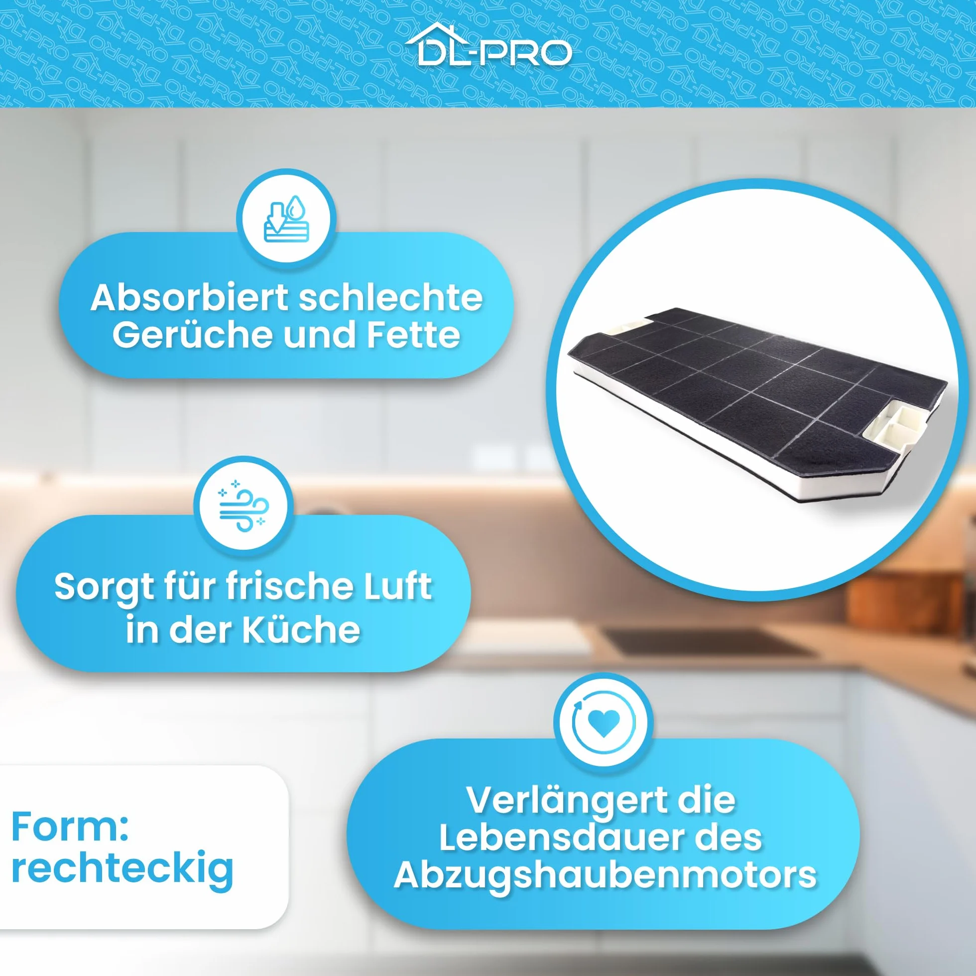 2 x filtr z węglem aktywnym DL-pro 487 x 230 mm do Bosch Siemens Neff Balay 460367 00460367 DHZ3300 LZ33000 Z5146X0 filtr do okapu kuchennego
