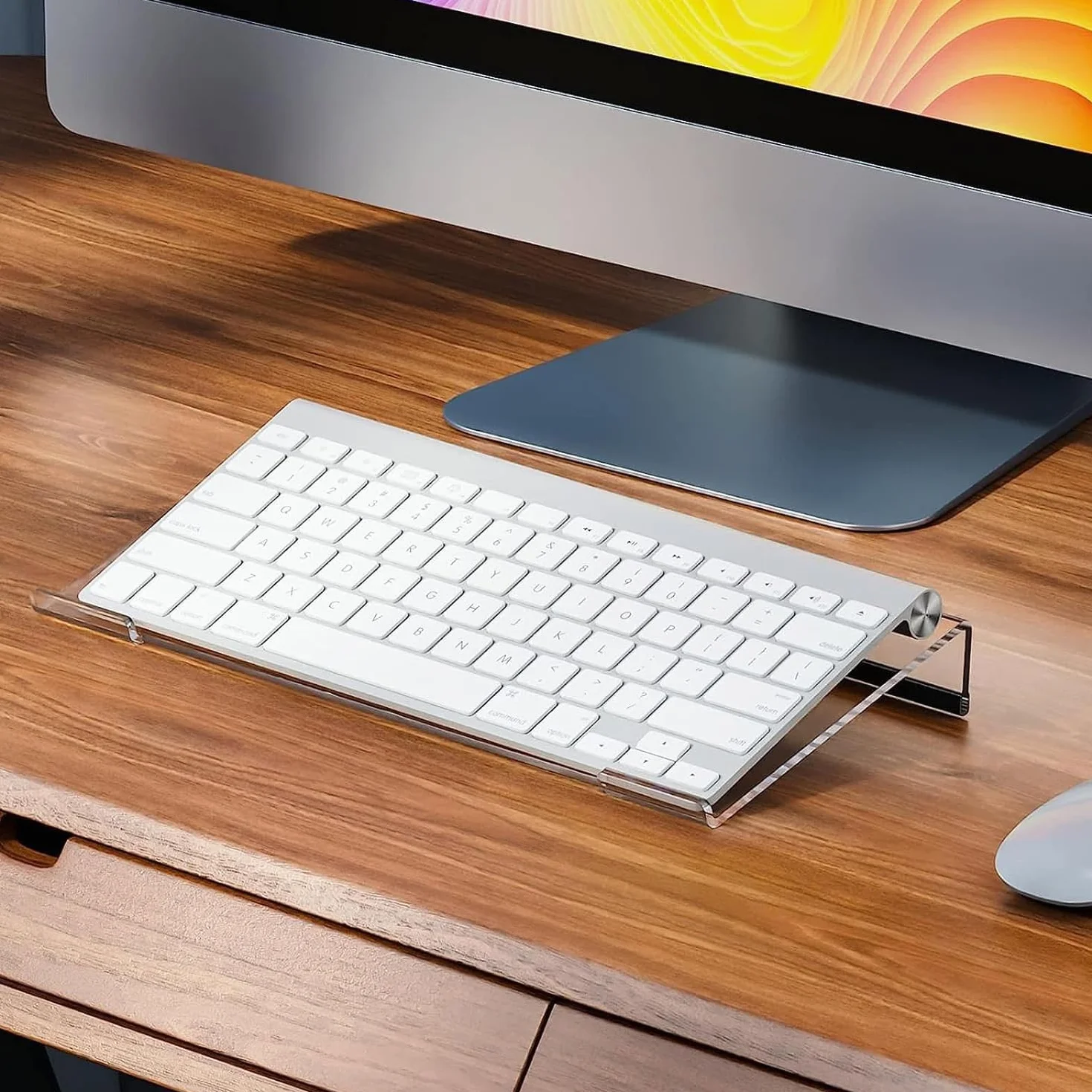 Podniesiony uchwyt na klawiaturę przezroczysty uchwyt na klawiaturę PC Akryl akcesoria komputerowe do gier Stojak na klawiaturę Ergonomiczny wzrost