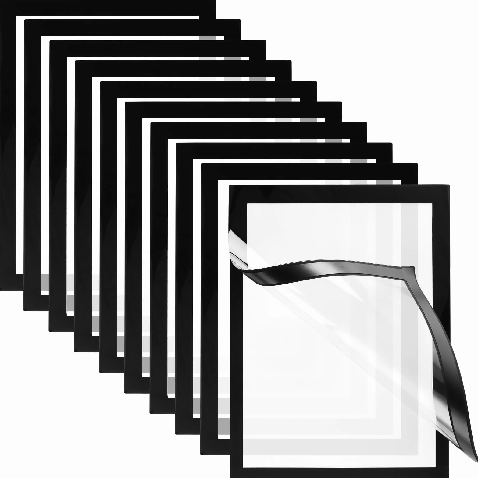 10 ramek do malowania diamentowego, 30 x 40 cm, magnetyczna ramka na zdjęcia, czarna, samoprzylepna, do malowania diamentowego, artystycznego i dekoracji ściennej