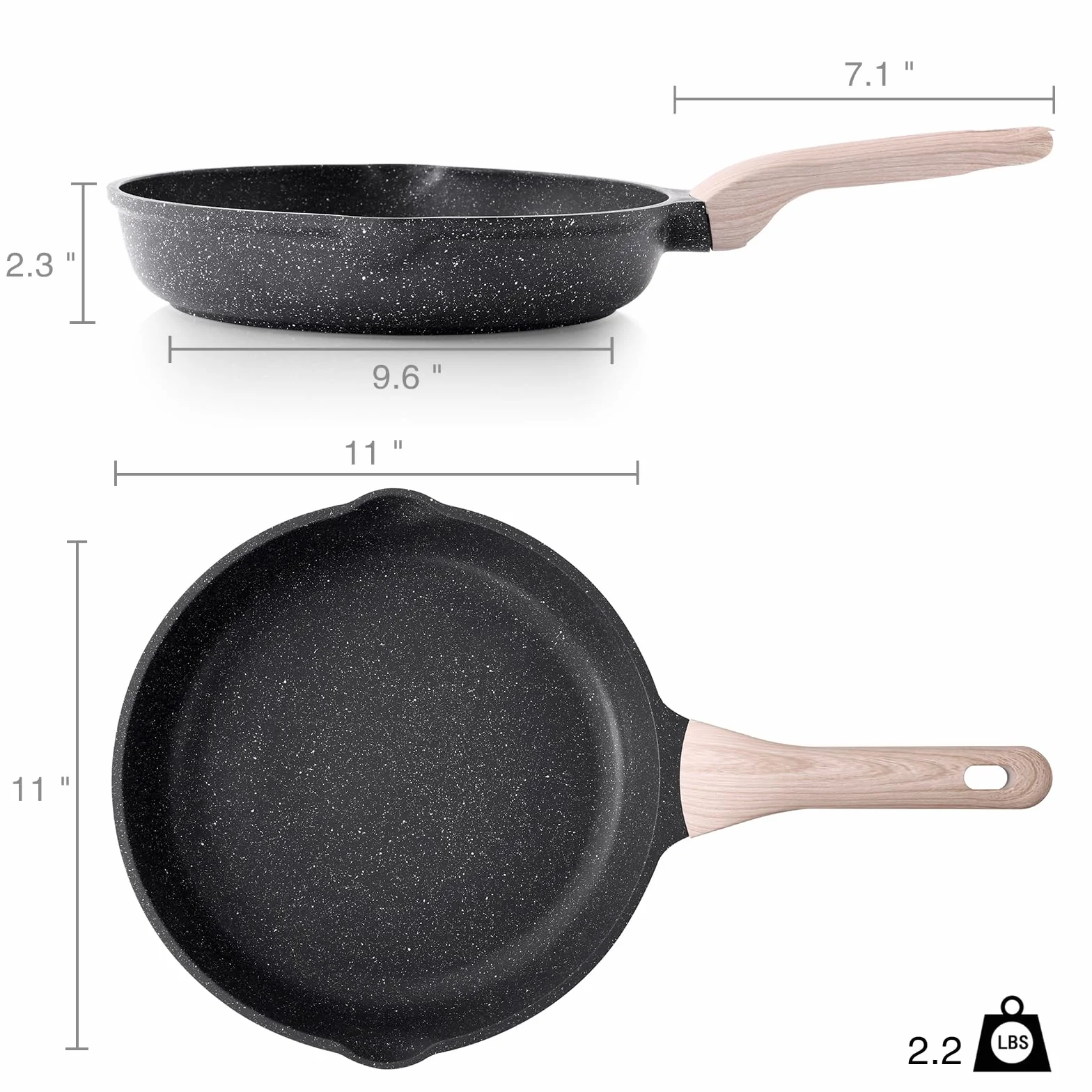 Kordisen Patelnia Nieprzywierająca, 28 cm Patelnia Indukcyjna, Zdrowa i Nietoksyczna, Bez PFOA