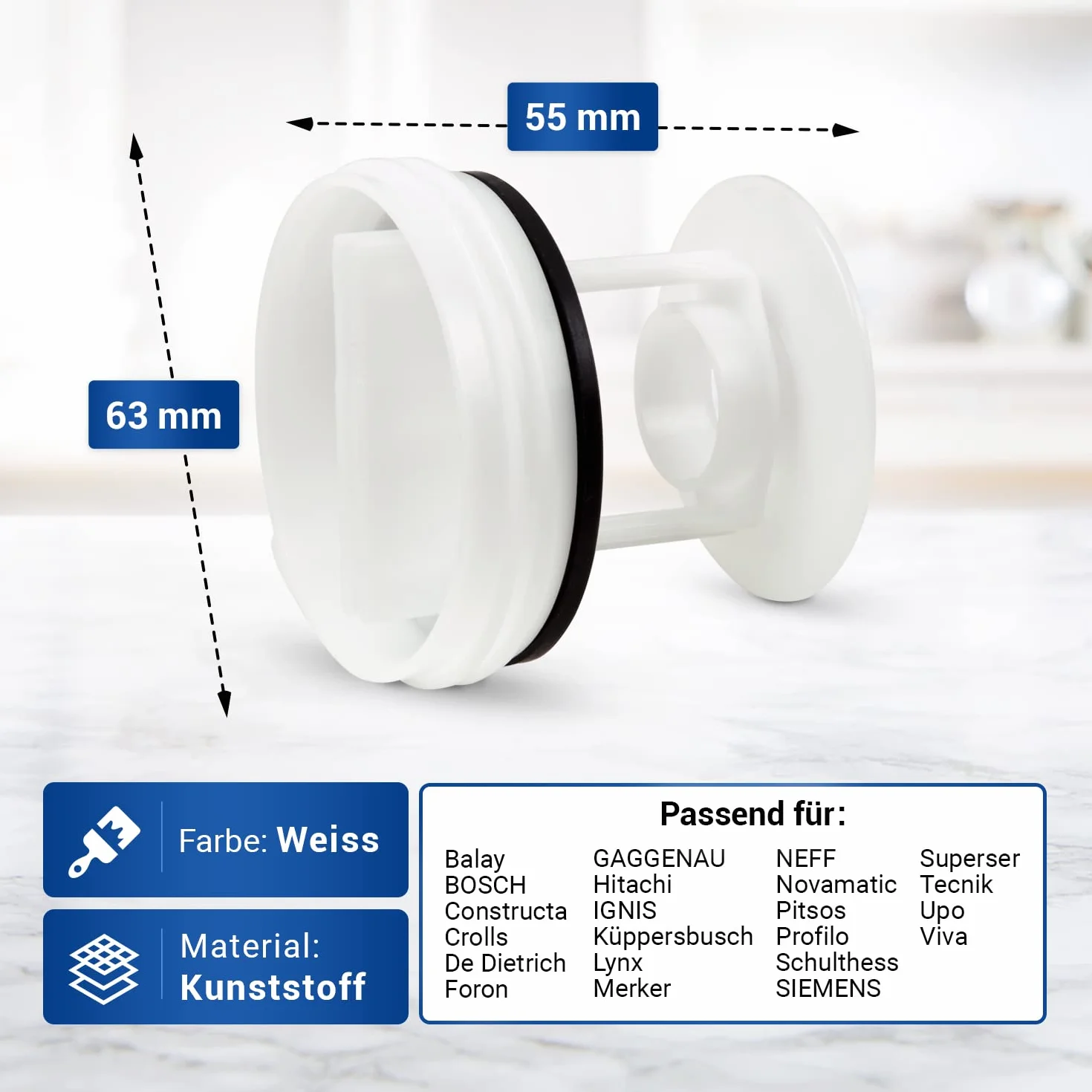 Sitko do nitki filtr zamiennik do Siemens Bosch 00601996 601996 095269 do pompy odpływowej Askoll pralki pralki