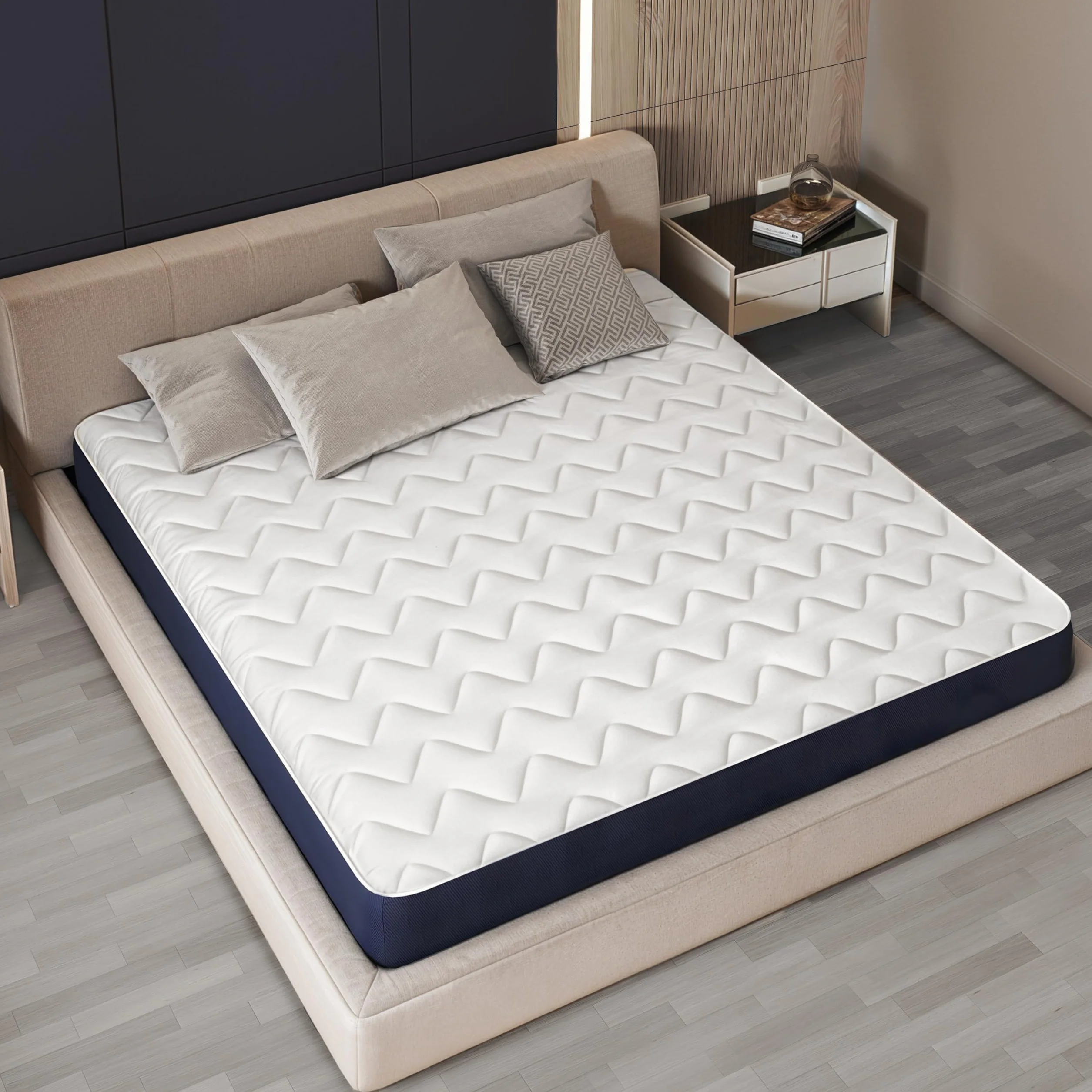 Materac 160 x 200 z pianki waterfoam, hipoalergiczny | Wysokość 18 cm | Wypełnienie z waty i pokrycie z przewiewnej tkaniny 3D, przeciwko roztoczom i grzybom | Wyprodukowany we Włoszech