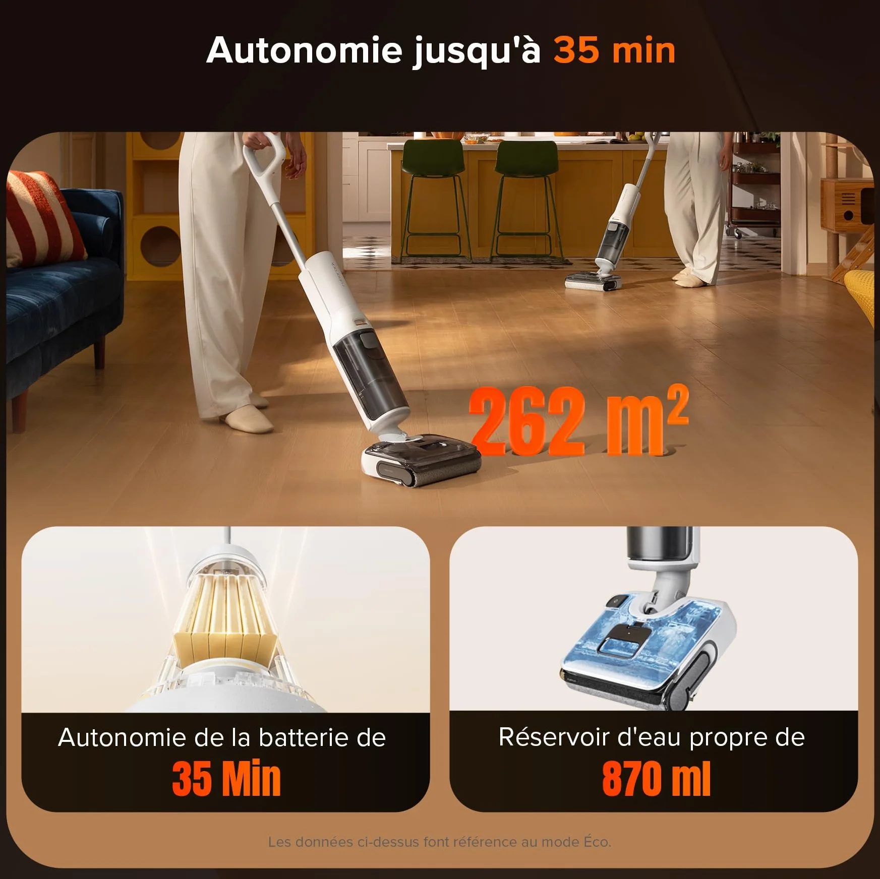 roborock Odkurzacz F25 GT, kompletny odkurzacz podłogowy 20 kPa, bezprzewodowy odkurzacz Prać w temperaturze 90°C, odchylany do 180°, czyszczenie z dwóch krawędzi, samoczyszczenie ciepłą wodą i