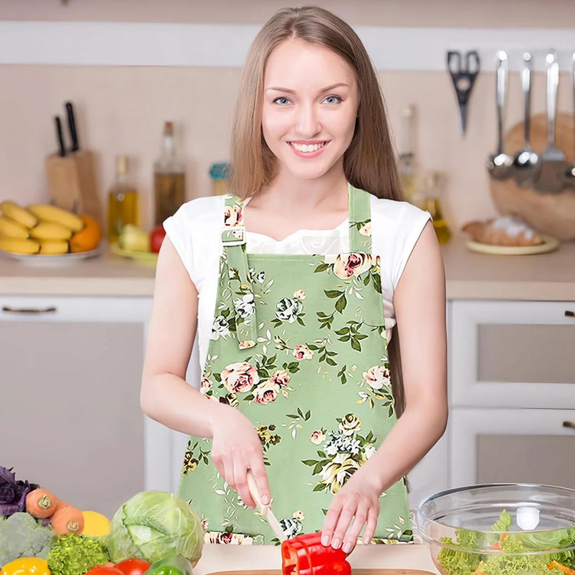 MQIAN damski fartuch kuchenny, wodoszczelny, fartuch do grillowania z kieszeniami, fartuch dla mężczyzn i kobiet