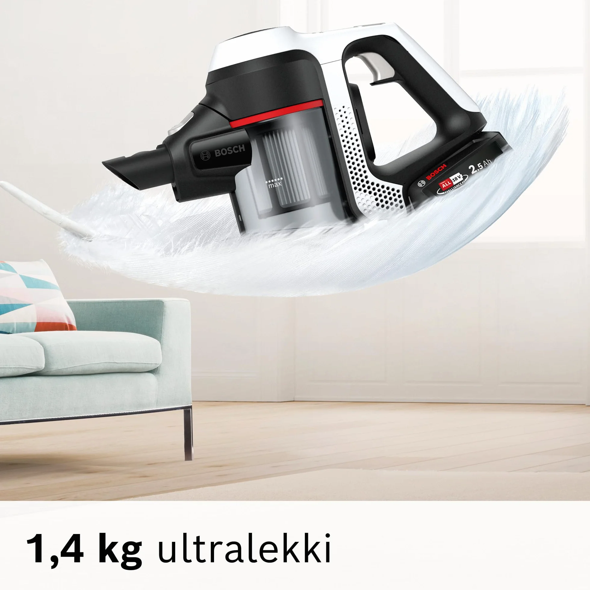 Bosch Unlimited BCS611AM Series 6 odkurzacz bezprzewodowy biały