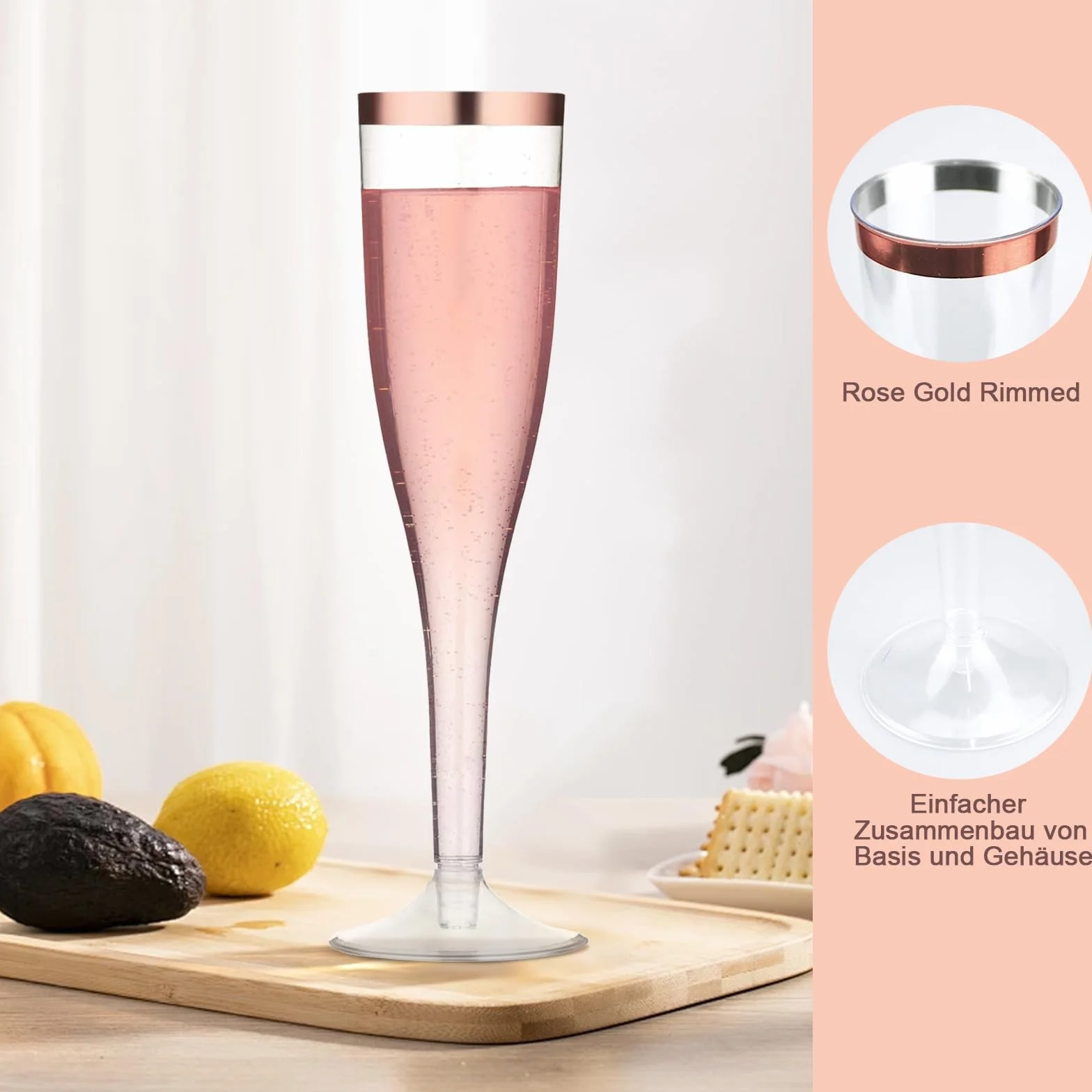 Plastikowe kieliszki do szampana, 20 sztuk, 100 ml, kieliszek do szampana, kieliszek do szampana, na przyjęcie szampana, imprezę, piknik, kieliszki do wina, urodziny, wesele