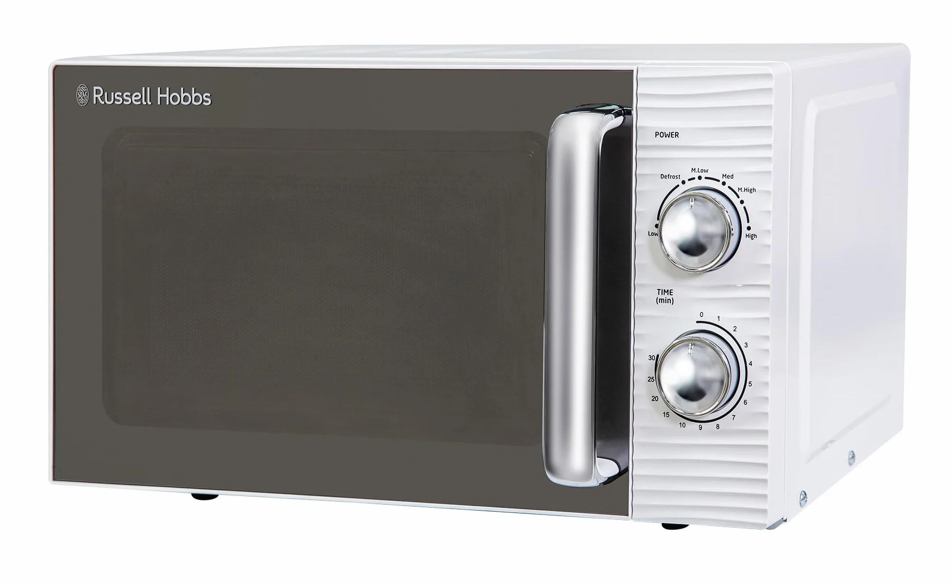 Ręczny piec mikrofalowy Russell Hobbs RHM1731 Inspire 17 l i 700 W, biały, z 5 poziomami mocy, timerem, funkcją rozmrażania, łatwy do czyszczenia.