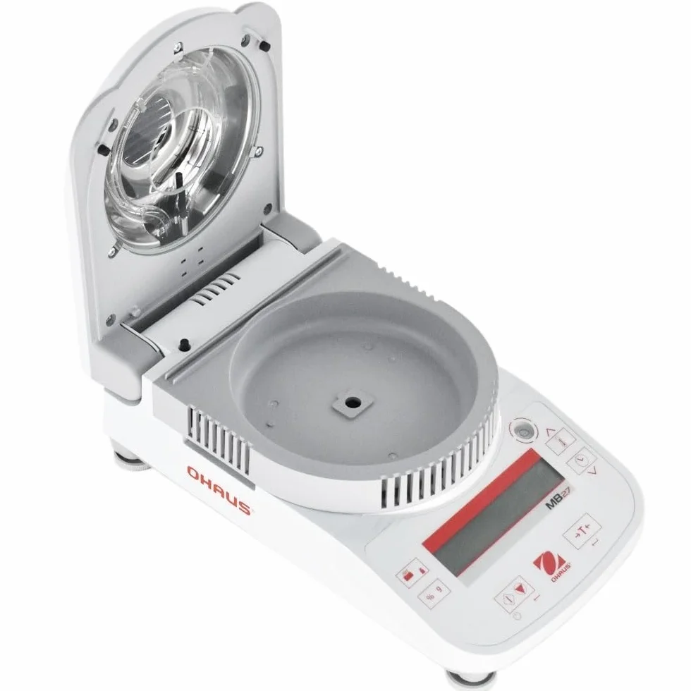 Wilgotnościomierz, MB27 Grain Chemical Pharmaceutical Analizator wilgotności Halogenowe źródło ciepła 90g 0,001g,01% RS232 Miernik Tester
