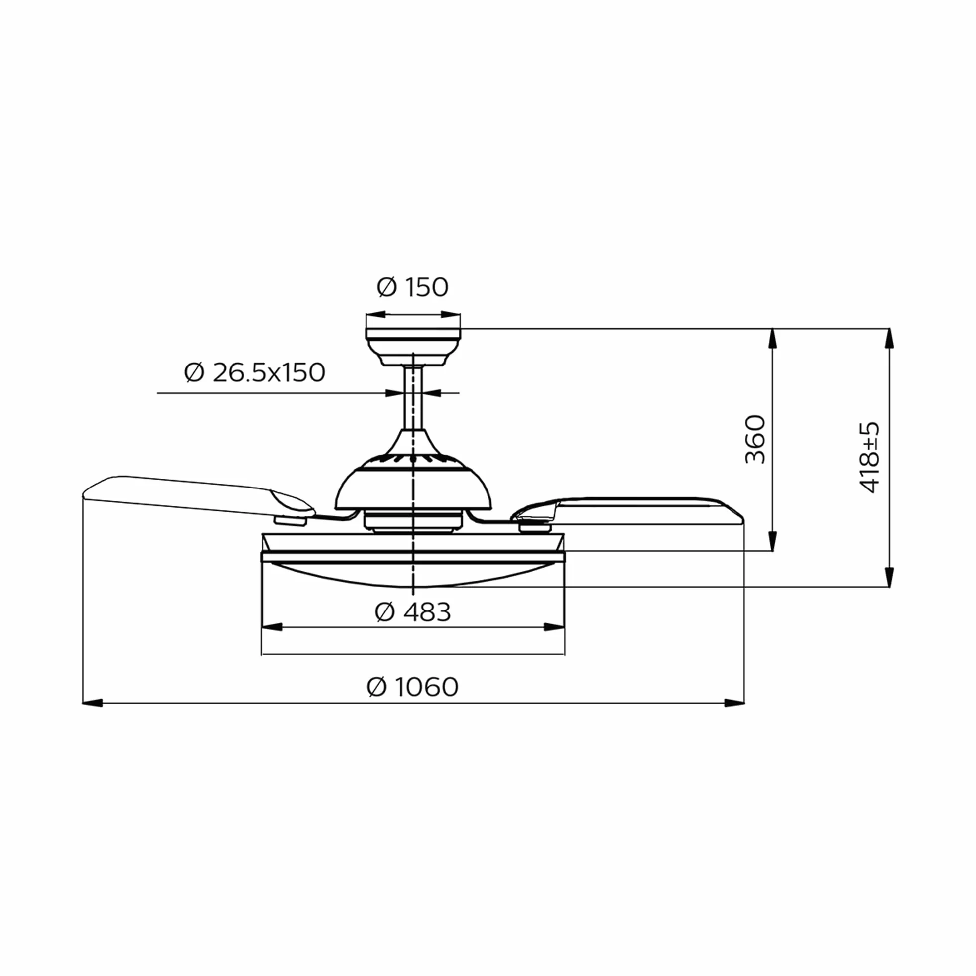 PHILIPS LED Bliss 28W Wentylator Sufitowy 35W, 2700K-4000K-5500K, w Zestawie z Pilotem, Złoto