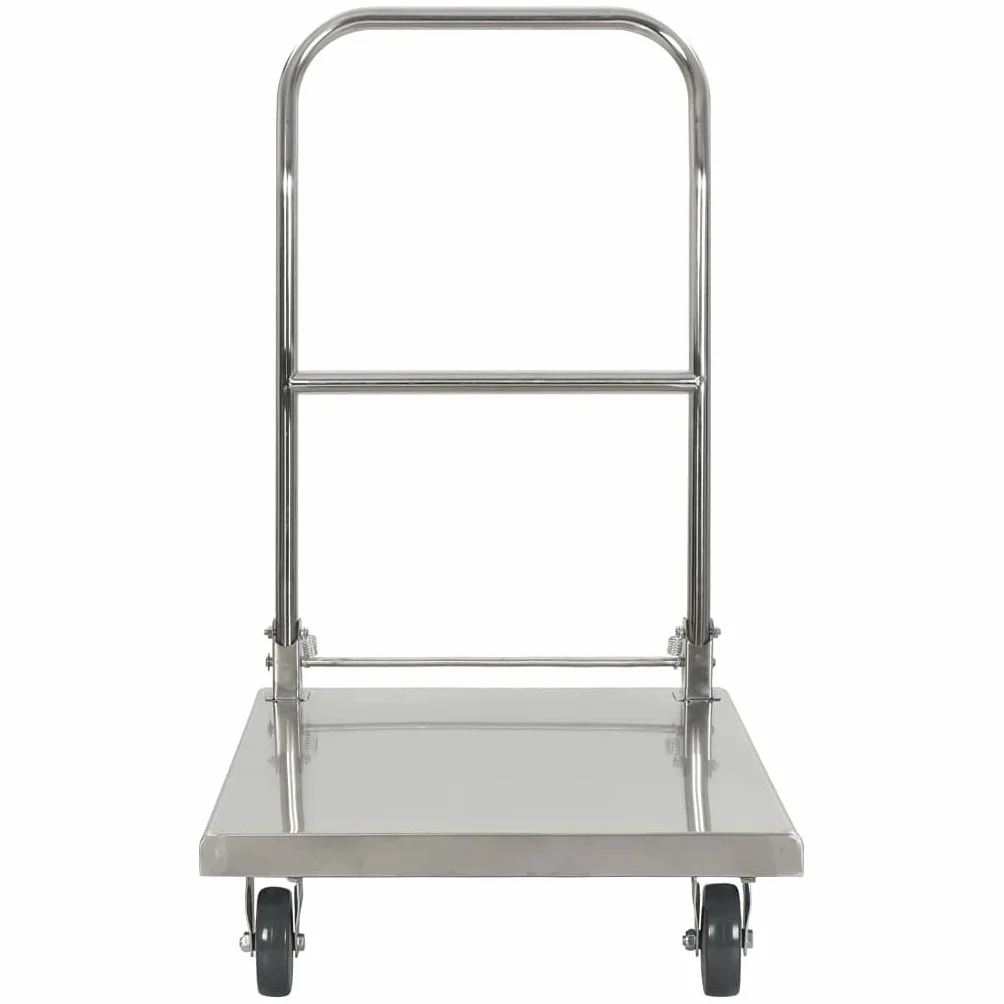Générique Wózek platformowy 82x53x86 cm ze stali nierdzewnej, składany , pojemność 200 kg, do ciężkiego transportu, kuchni, hotelu, magazynu, 2 kółek obrotowych i 2 stałych