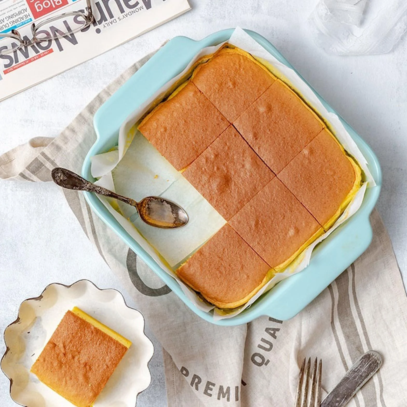 Domowe formy do zapiekanek, płyta ceramiczna, podwójne ucho, prostokątna forma do pieczenia ciast, do kuchenki mikrofalowej, do lasagne, tiramisu i zapiekanek (20 cm)