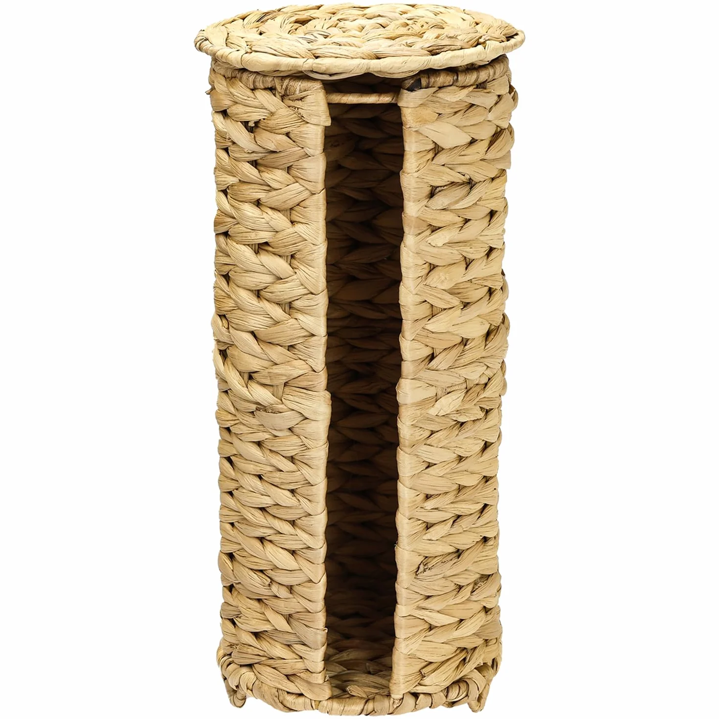 HMF Stojący uchwyt na papier toaletowy, pleciony z hiacyntu wodnego, 3 rolki, 35,5 x 17 cm