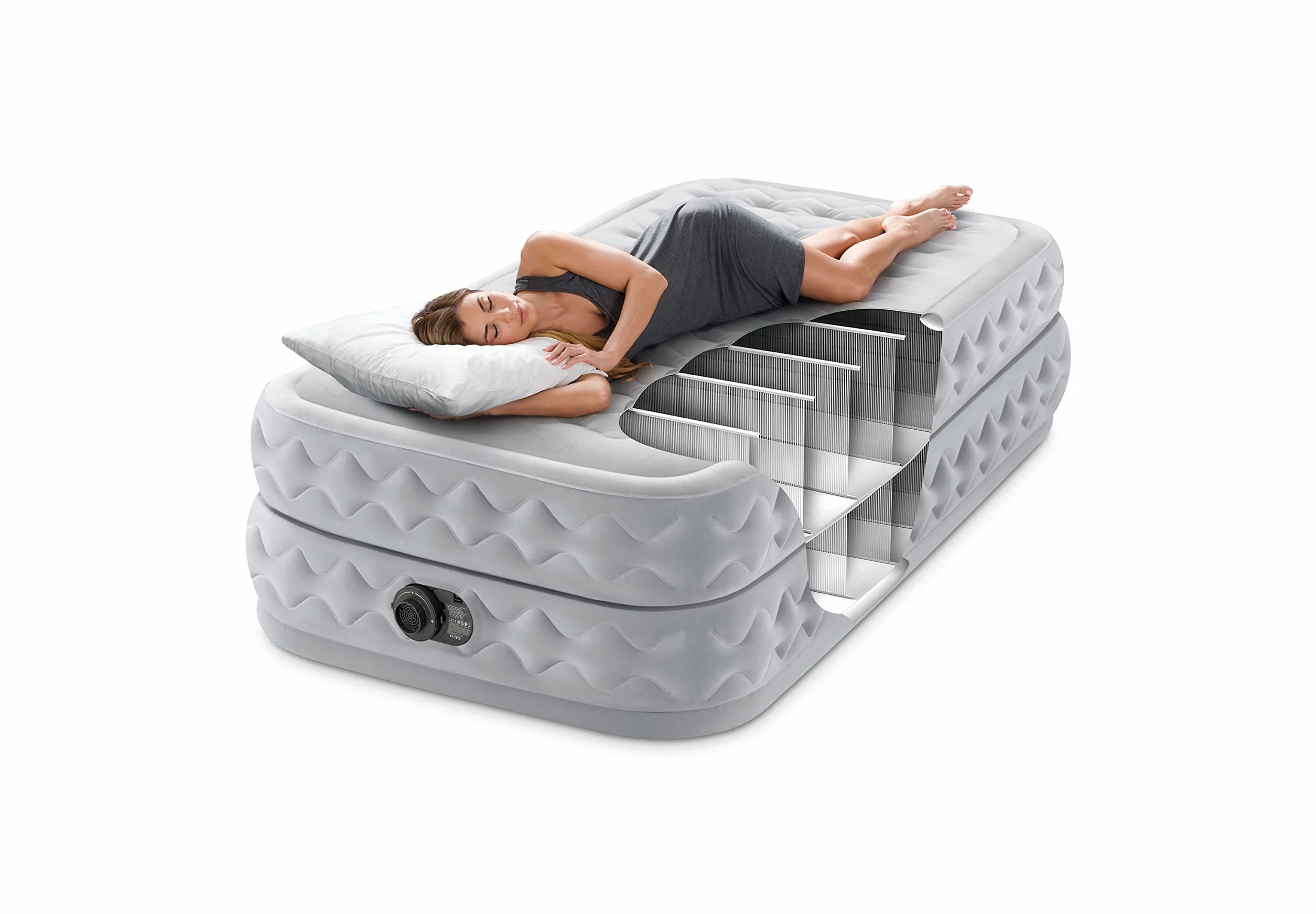 Intex 64488ND - Materasso Dura-Beam Supreme Air-Flow Autogonfiante, 99x191x51 cm