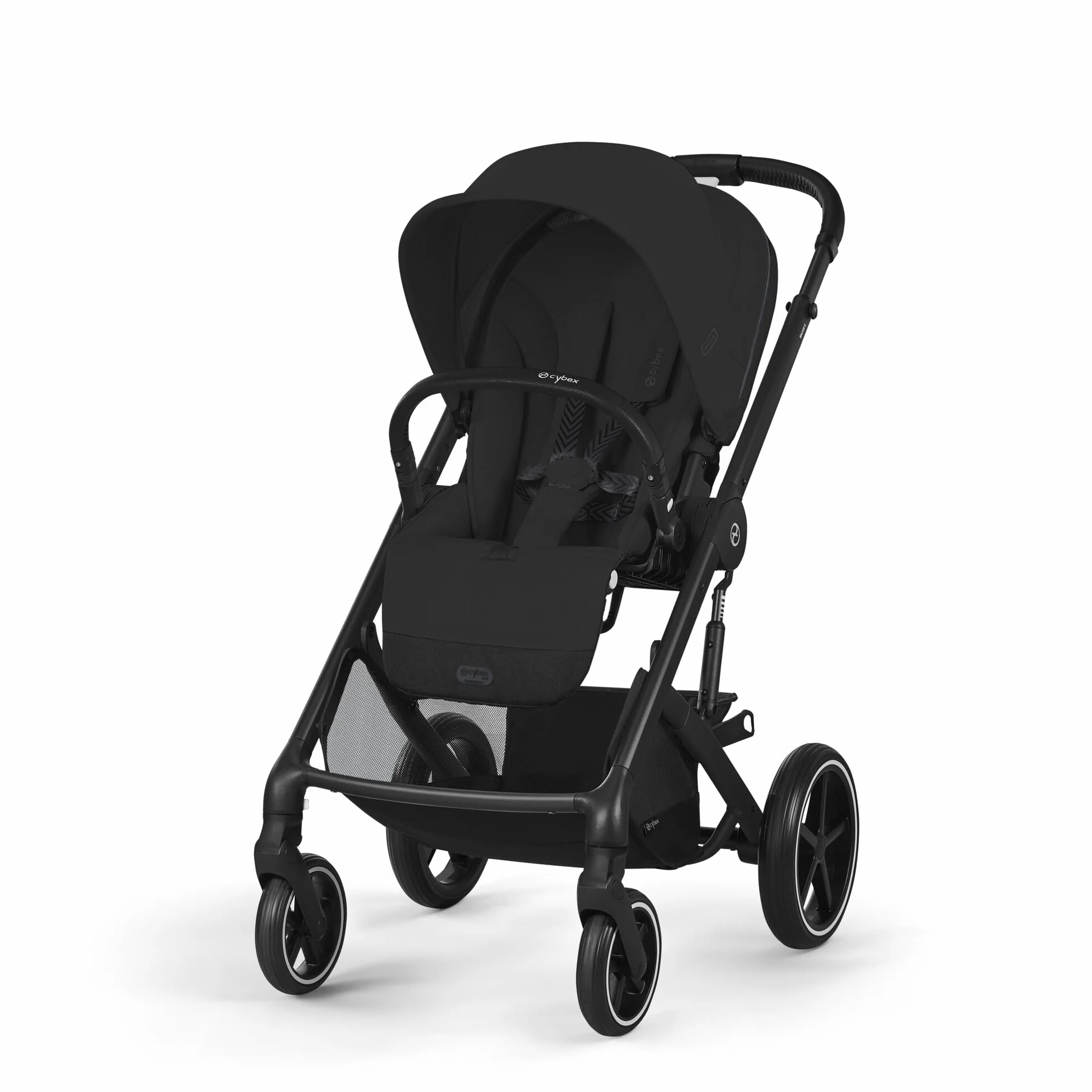 CYBEX Gold Wózek Dziecięcy Balios S Lux, Ergonomiczna Pozycja Leżenia, System Pasów Obsługiwany Jedną Ręką, Od Urodzenia Do 22 Kg (Ok. 4 Lata), Moon Black