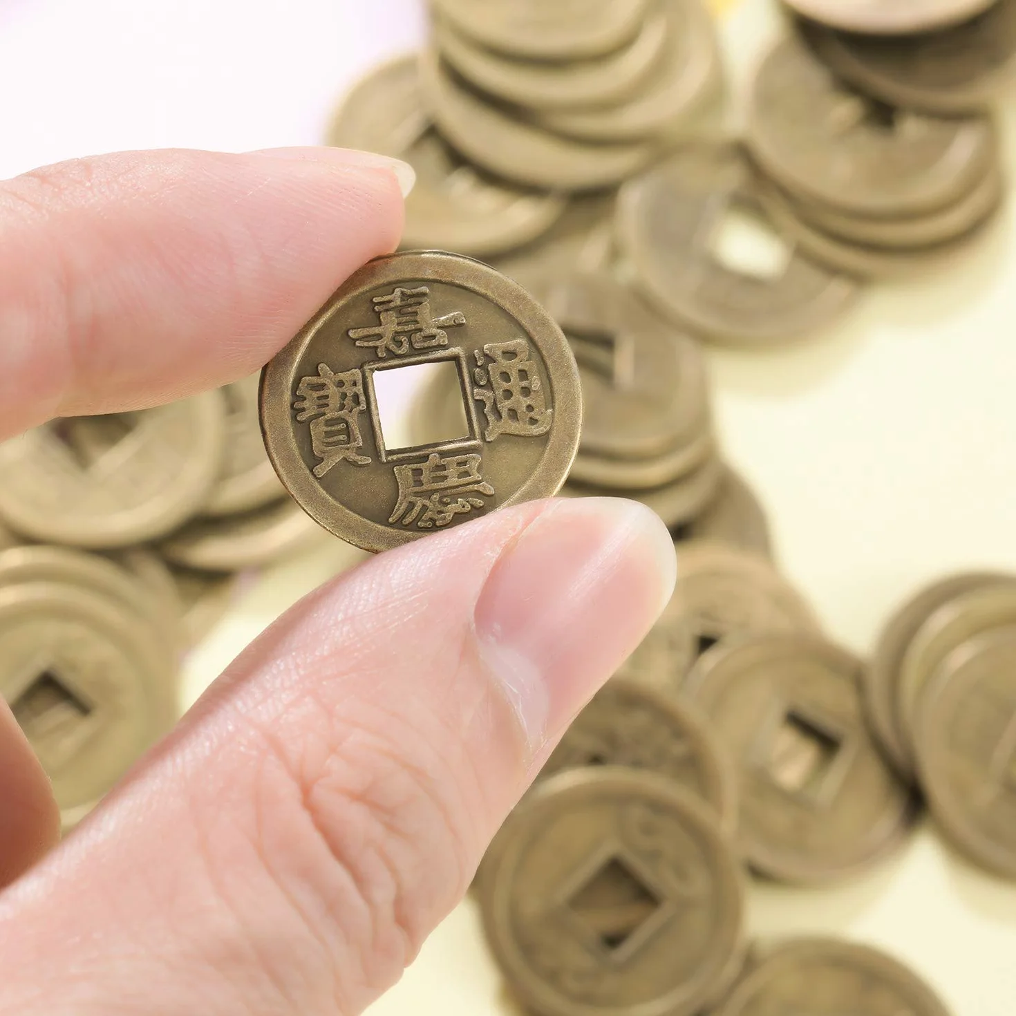 100 sztuk monet na szczęście I-Ching dla zdrowia i dobrobytu, chińskie monety Feng Shui, 2 cm