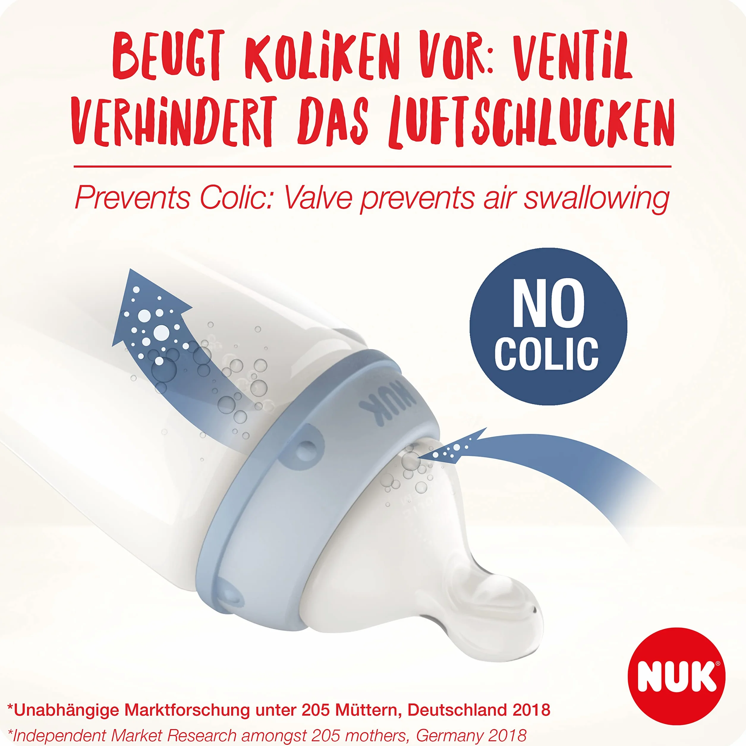 NUK First Choice + Butelka dla niemowląt | 0–6 miesięcy | Wskaźnik kontroli temperatury | Otwór antykolkowy Anti Colic | 300 ml | Produkt nie zawiera BPA | Smoczek silikonowy | krokodyl | 3 elem
