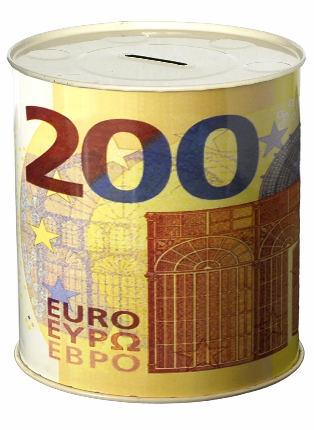 1 Skarbonka Pieniądze Papier Moneta Banknoty Metalowe Nieotwierane Metalowe (Losowy banknot euro) 14 x 13 cm