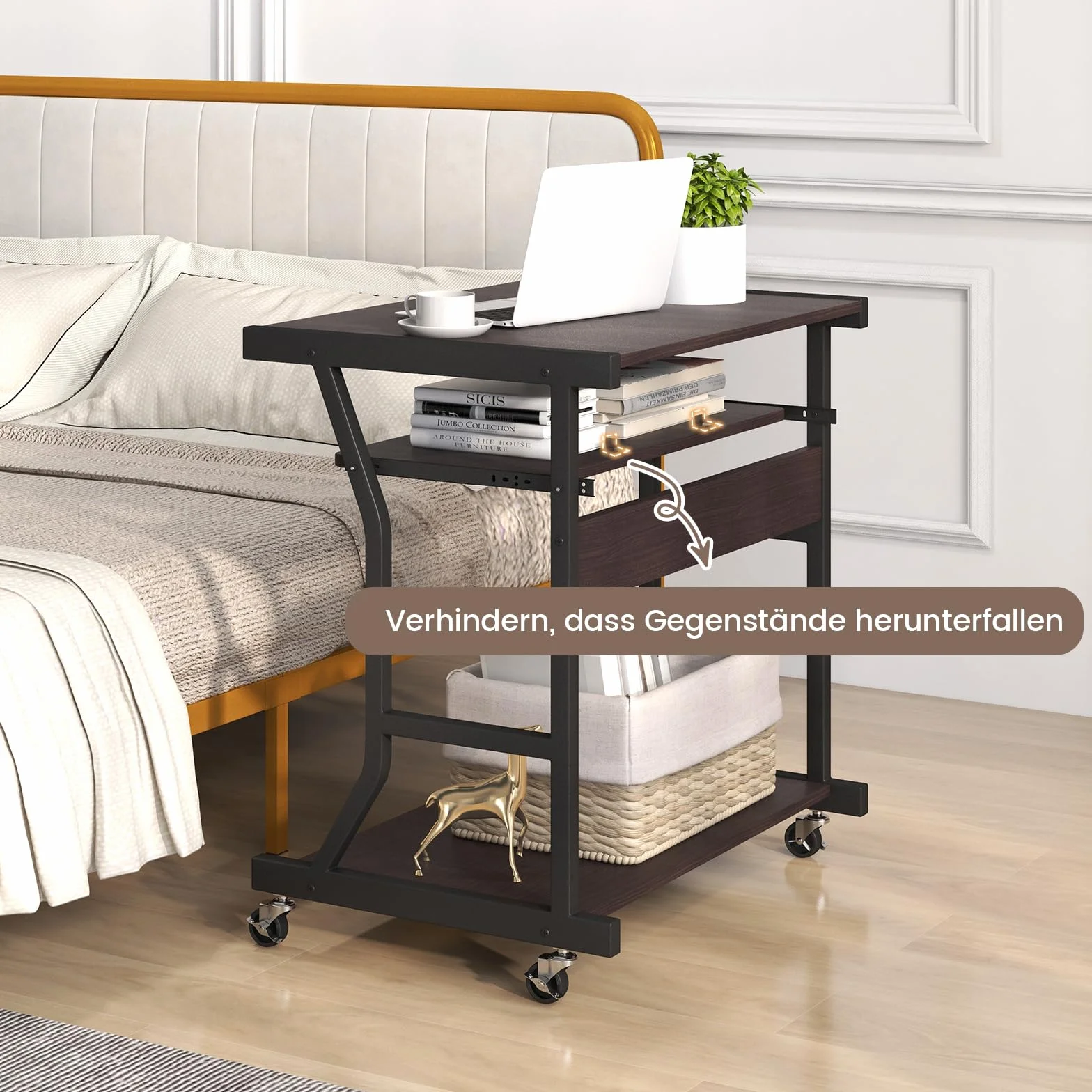 COSTWAY Stolik pod komputer drewnopochodny 75x50x75 cm