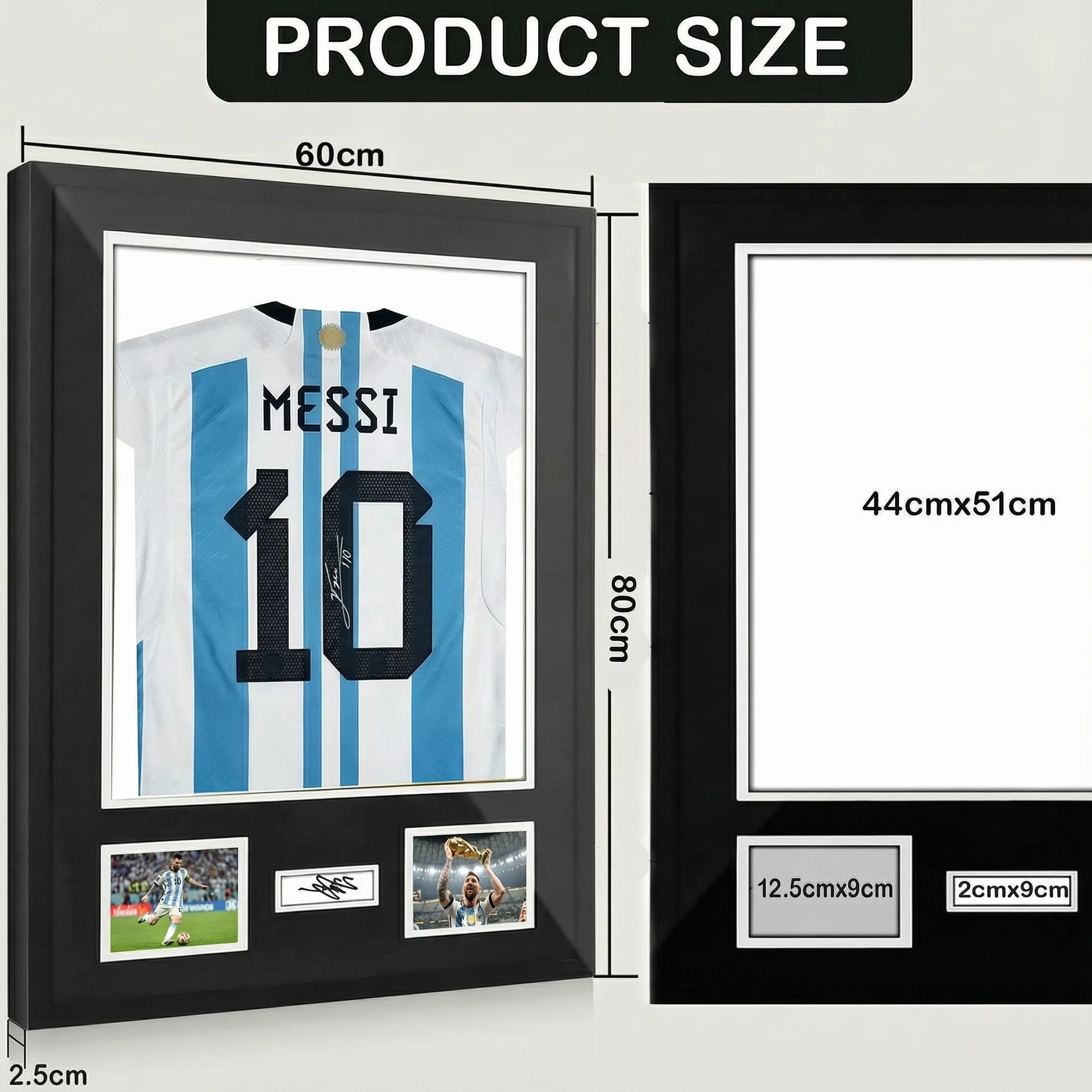 Ramka na Koszulkę Piłkarską 60×80 cm – Aluminiowa Ramka do Koszulki DIY, Do Montażu na Ścianie, Do Koszulek Piłkarskich, Rugby i T-Shirtów Zespołów