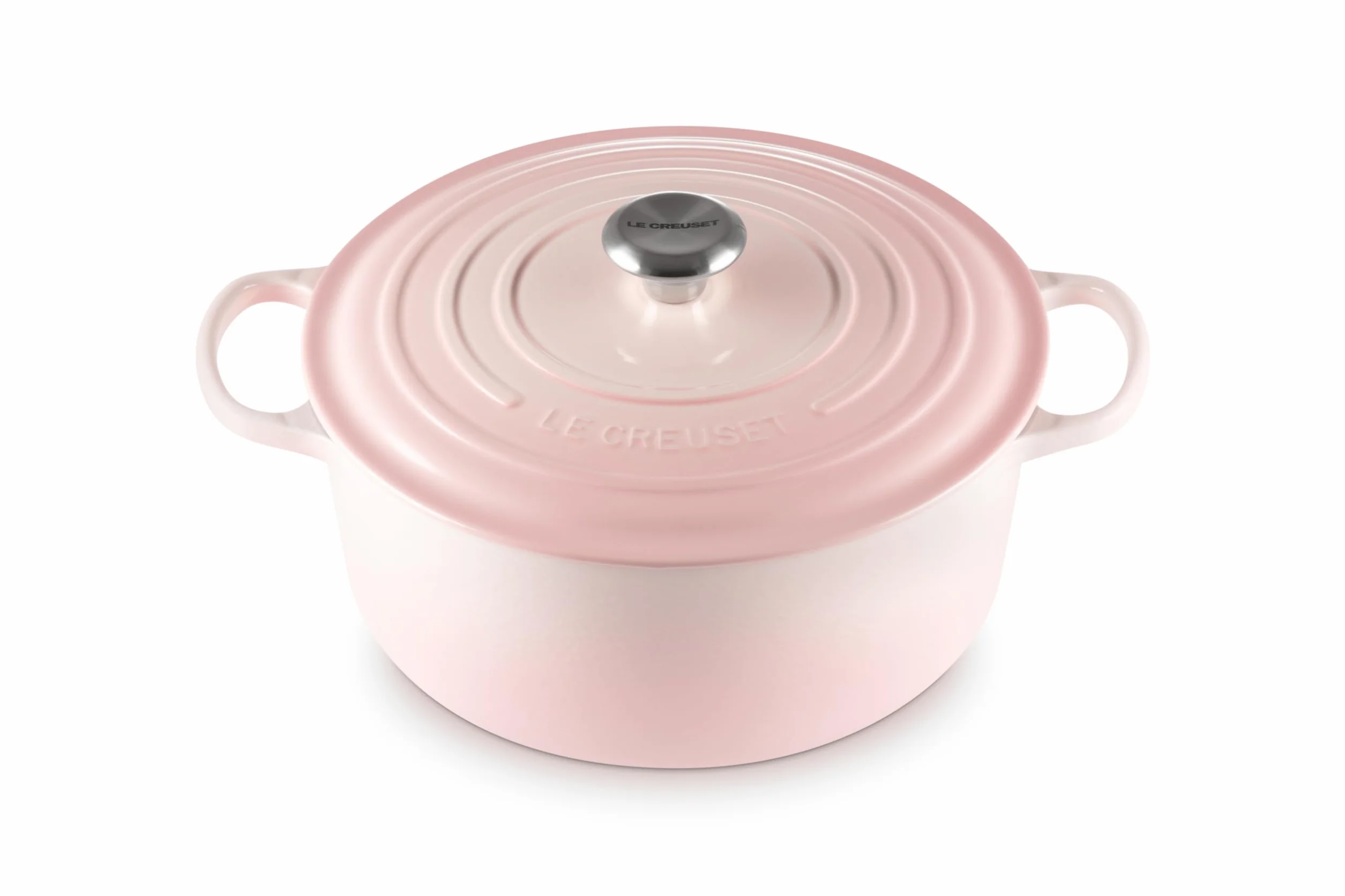 Le Creuset Signature 21177287774430 żeliwne naczynie do pieczenia z pokrywką, okrągłe, nadaje się do wszystkich rodzajów kuchenek i płyt indukcyjnych, pojemność: 6,7 l, 6,125 kg, Shell Pink,