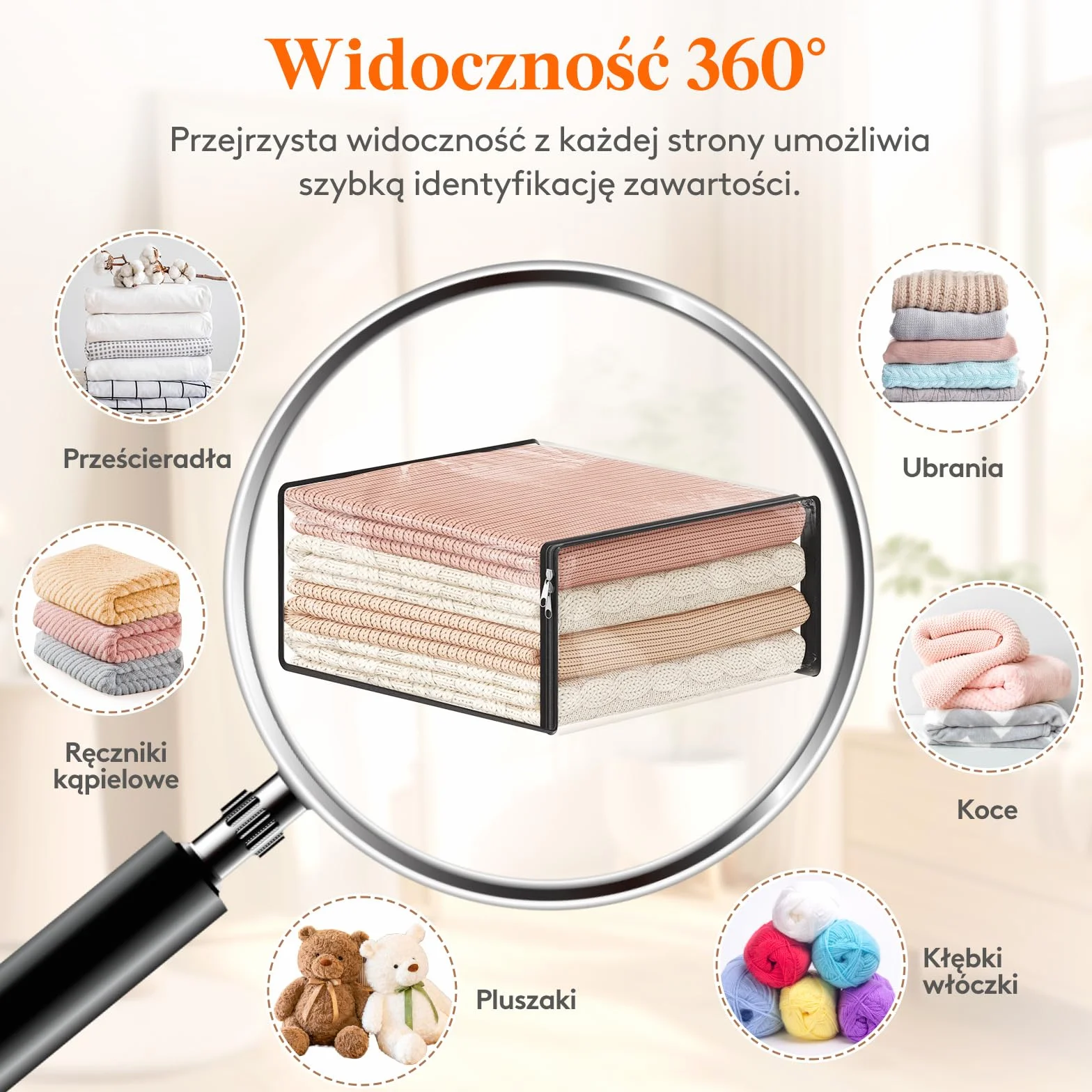 Lifewit 3 przezroczyste worek do przechowywania ubrań, plastikowe worki z zamkiem, 36 l