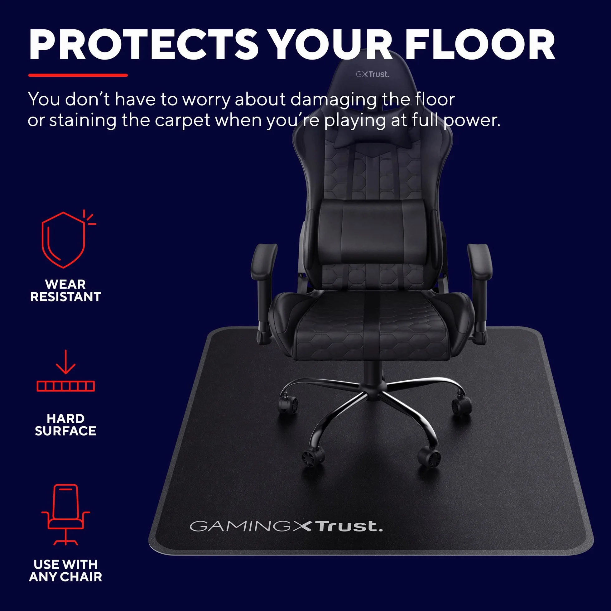 Trust Gaming GXT 715 22524 Mata Pod Krzesło, 99 x 120 cm, Czarny