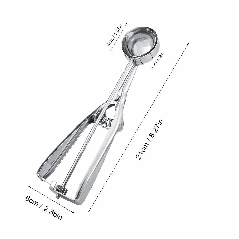Praktyczna łyżka do lodów ze stali nierdzewnej Gadżety kuchenne do lodów Scoop Trigger (6CM)