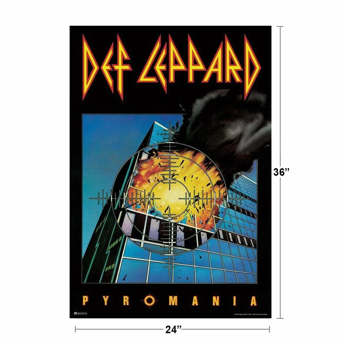 Def Leppard Pyromania okładka albumu heavy metal muzyka towar retro vintage lata 80. estetyczny zespół rockowy fajny obraz na ścianę plakat 24 x 36