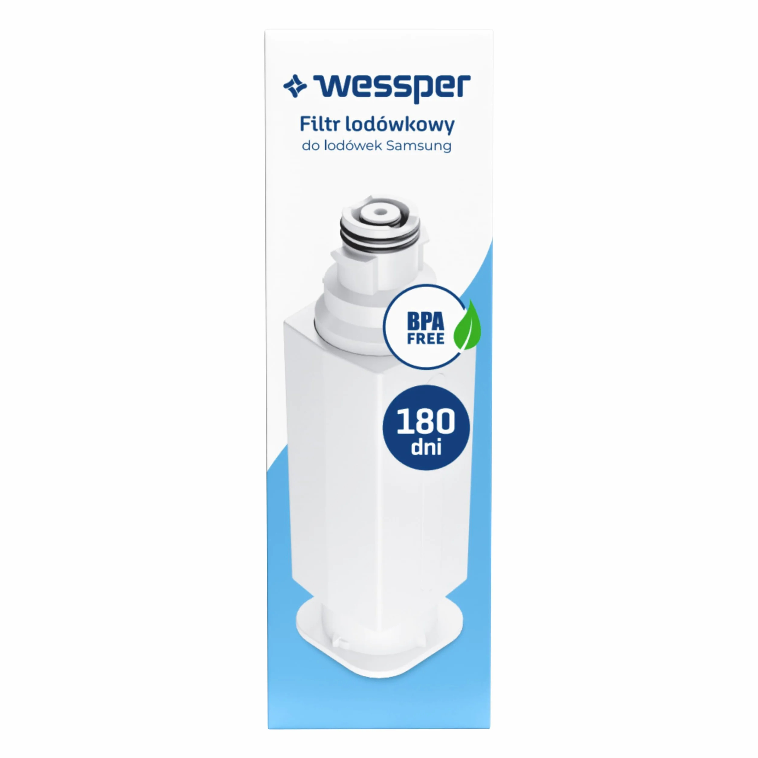 Wessper Zamiennik Wlład Filtra Wody do Lodówki 2 Sztuki Samsung DA97-17376B, DA97-08006C | Akcesoria do Lodówki, System Odwróconej Osmozy, Usuwa z Wody Chlor- Biały