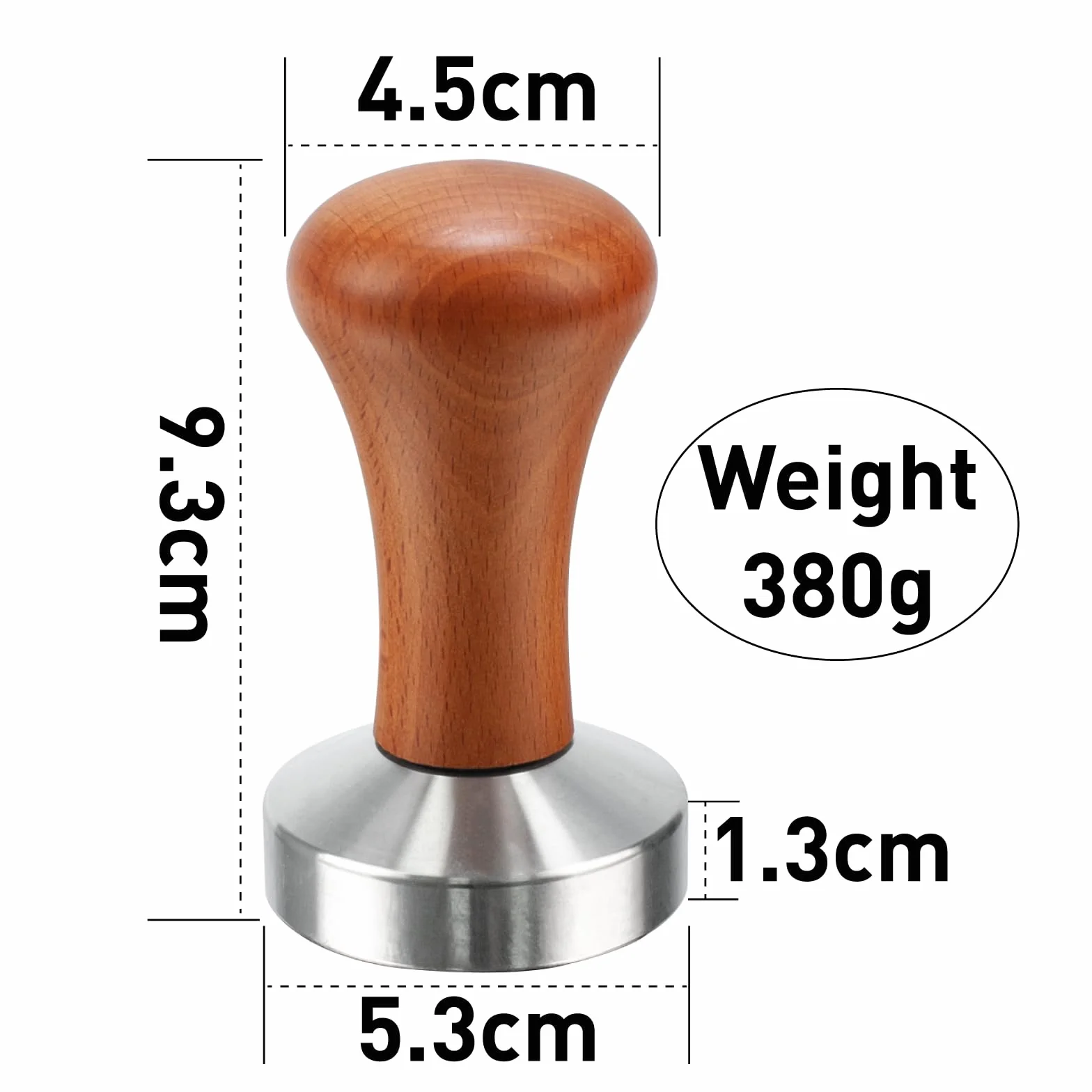 Tamper do espresso, 53 mm, tamper do kawy, z drewnianym uchwytem i matą silikonową, ubijak do kawy, silikonowy ubijak do kawy, ze stali nierdzewnej