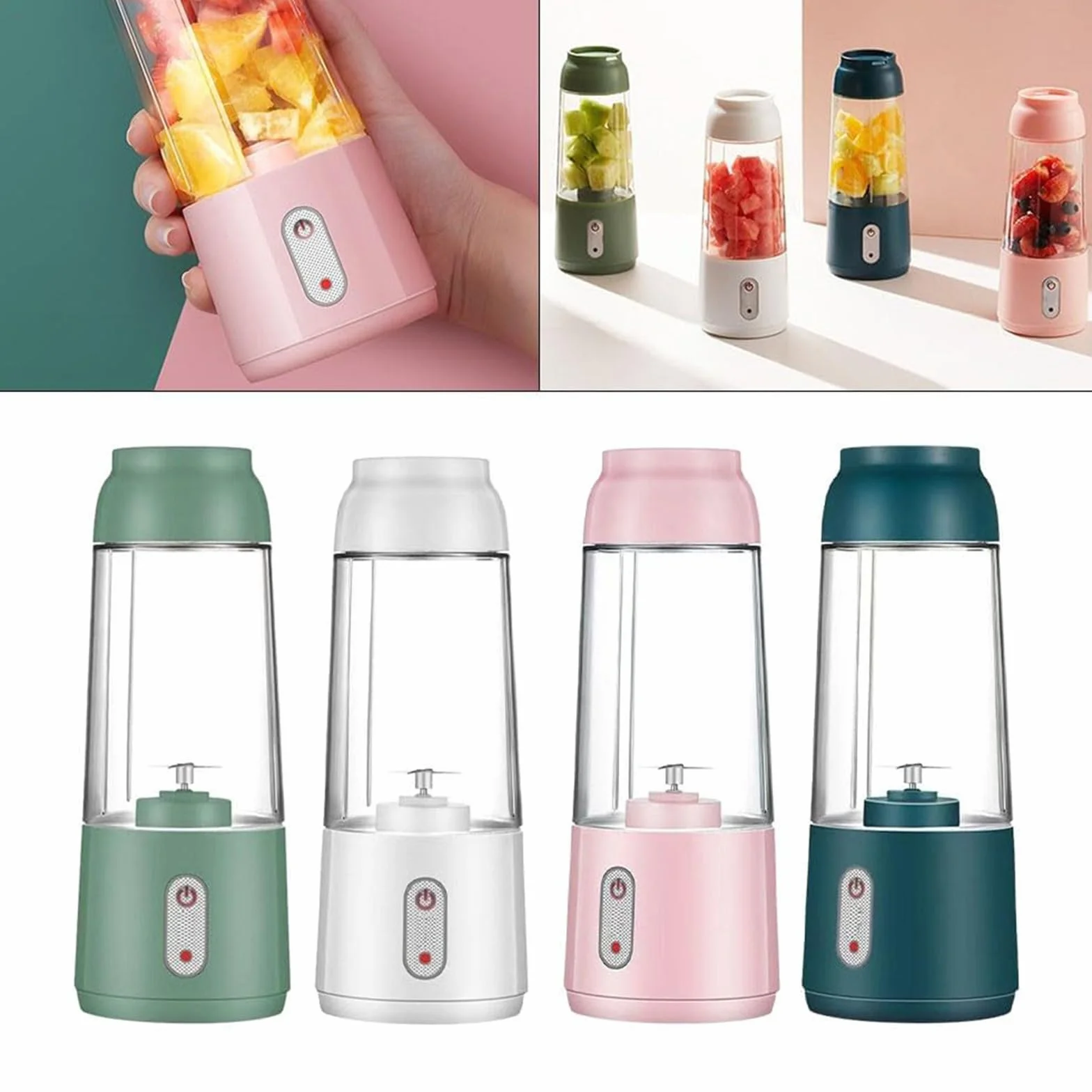 Przenośny mini mikser elektryczny, 200 ml, przenośny, mini blender, wielofunkcyjny, osobisty blender z ładowaniem USB, do smoothie, świeżego soku (niebieski)