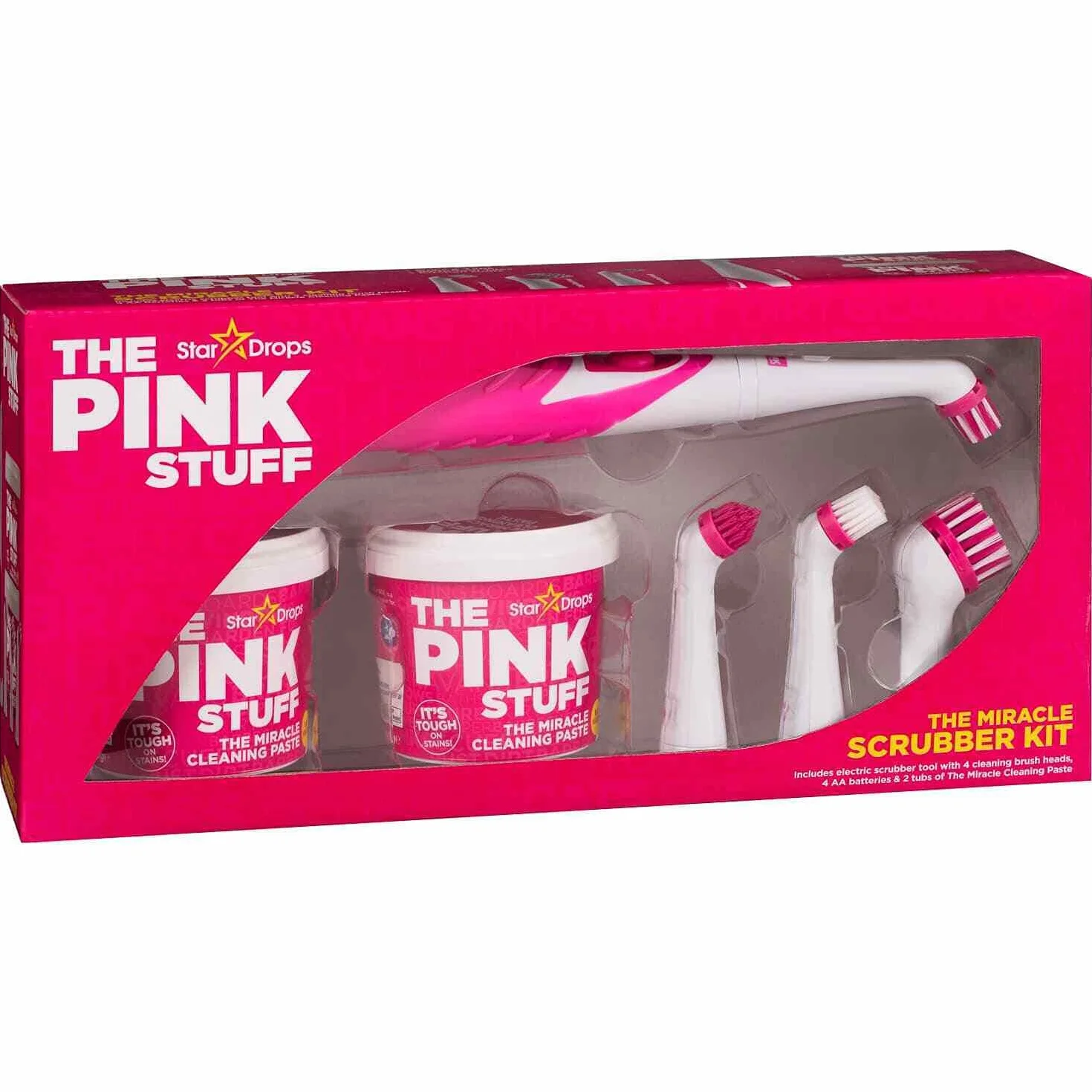 Har London Fashion Star Drops The Pink Stuff - Cudowny zestaw czyszczący - 2 pasty czyszczące i szczotka elektryczna z 4 głowicami czyszczącymi