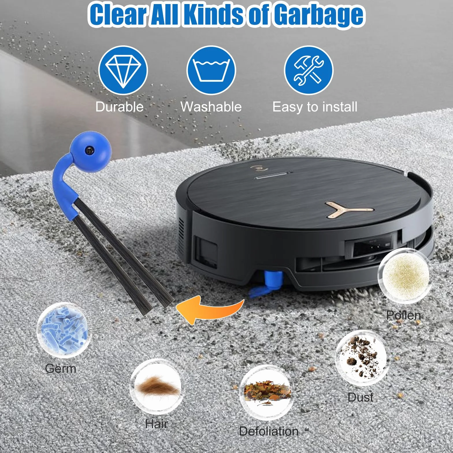 Szczotka boczna do Ecovacs Deebot X9 Pro Omni Robot Odkurzacz Części Zamienne, X9 Pro Omni - 6 sztuk