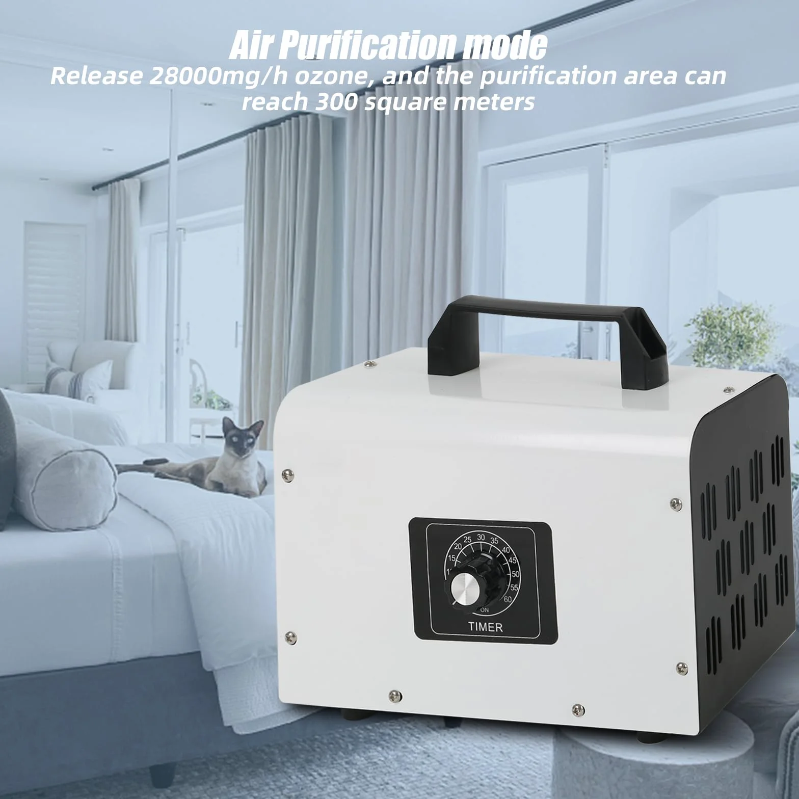 Generator ozonu 60 000 mg/h, przemysłowy oczyszczacz powietrza, urządzenie ozonowe, przenośne urządzenie ozonowe O3, oczyszczacz zapachów z timerem, do czyszczenia zapachów zwierząt domowych, czyści