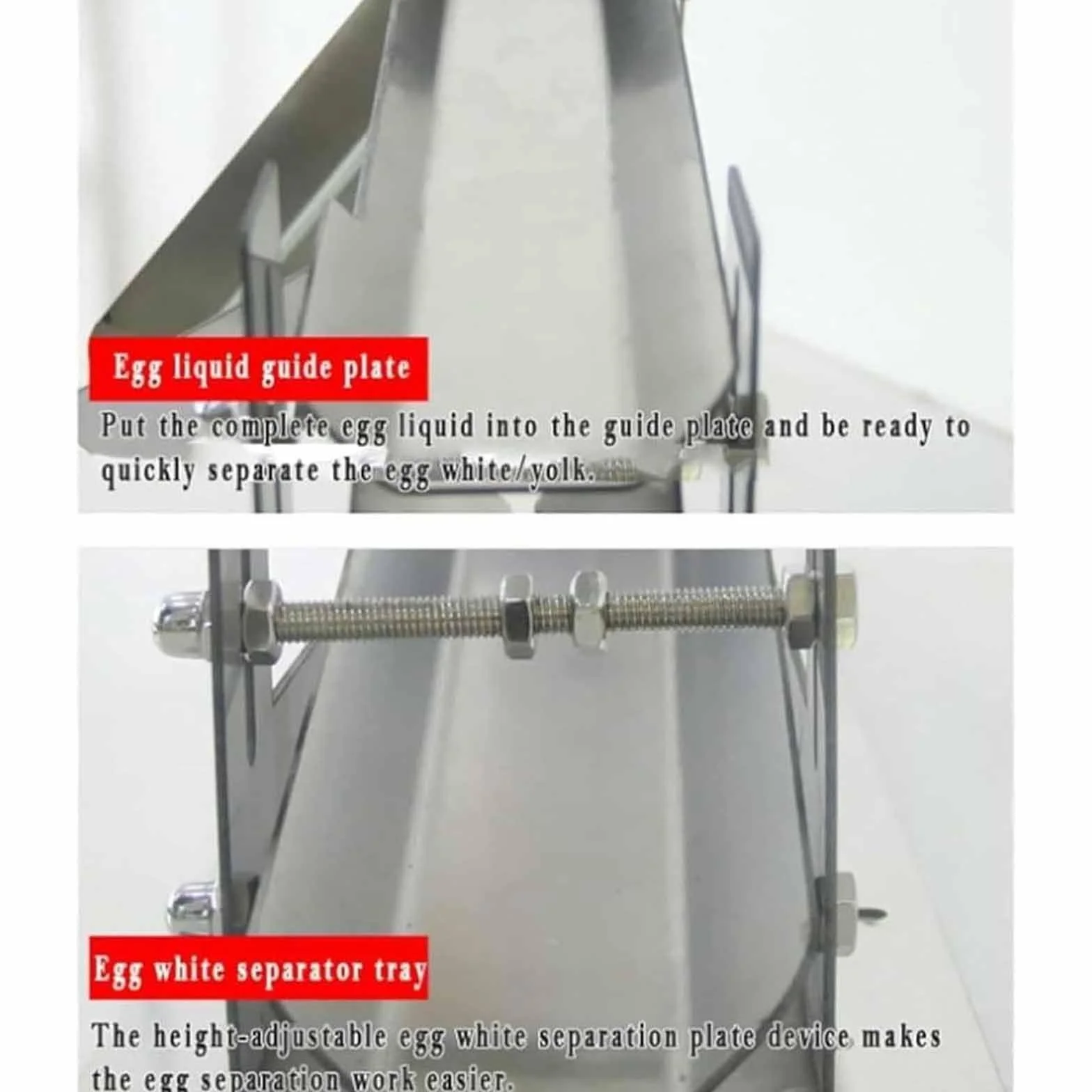 Separator Jaj Ze Stali Nierdzewnej, Profesjonalny Separator Pąków Jaj, Komercyjny Oddzielacz Żółtka Jaj, 500-800 Jaj/h Szybka Separacja, Regulowana Przestrzeń/wysokość I Trwałość Przesuwania