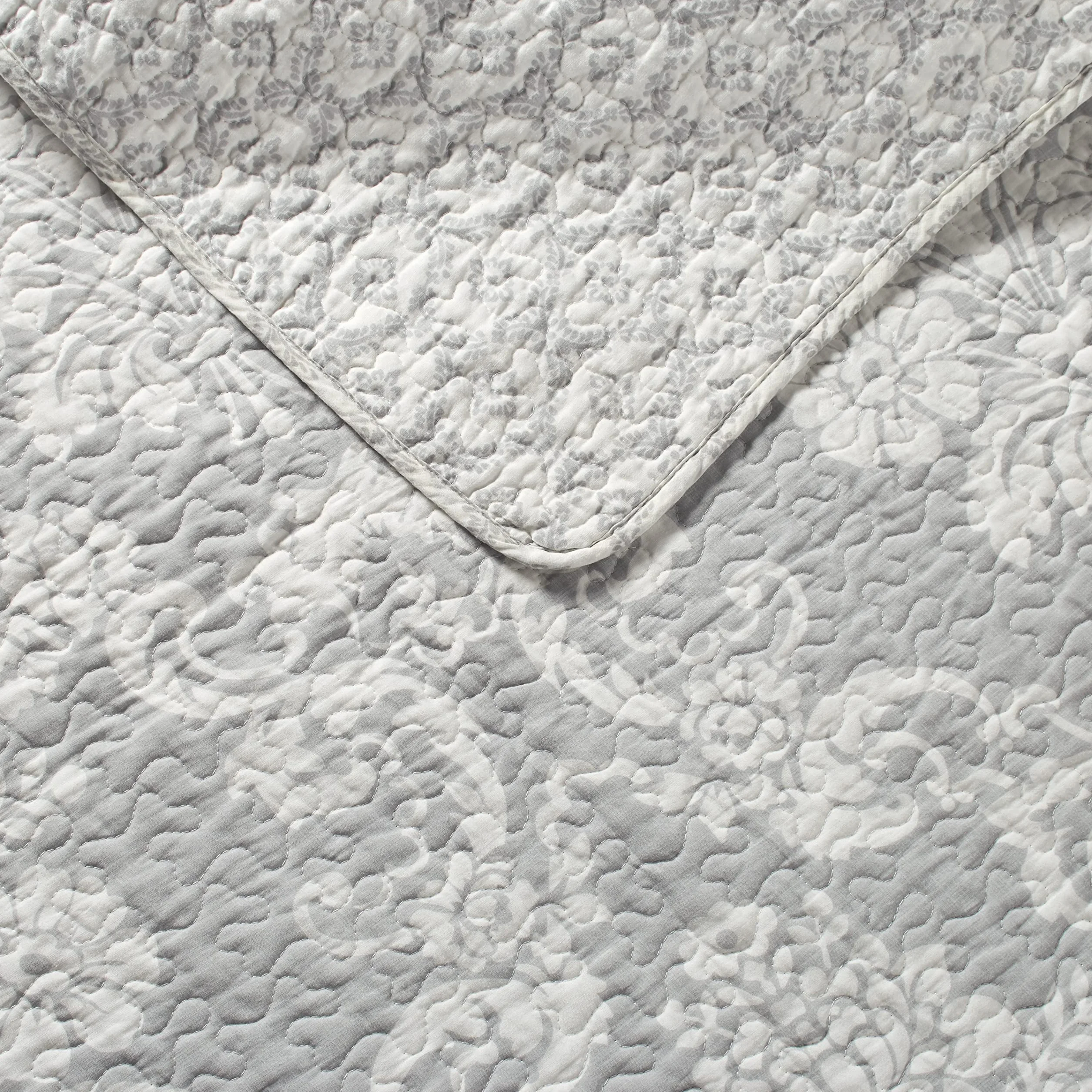 Laura Ashley Home Venetia Collection zestaw kołder – 100% bawełna, odwracalna, lekka i oddychająca pościel, wstępnie sprana dla dodatkowej miękkości, Queen, szary