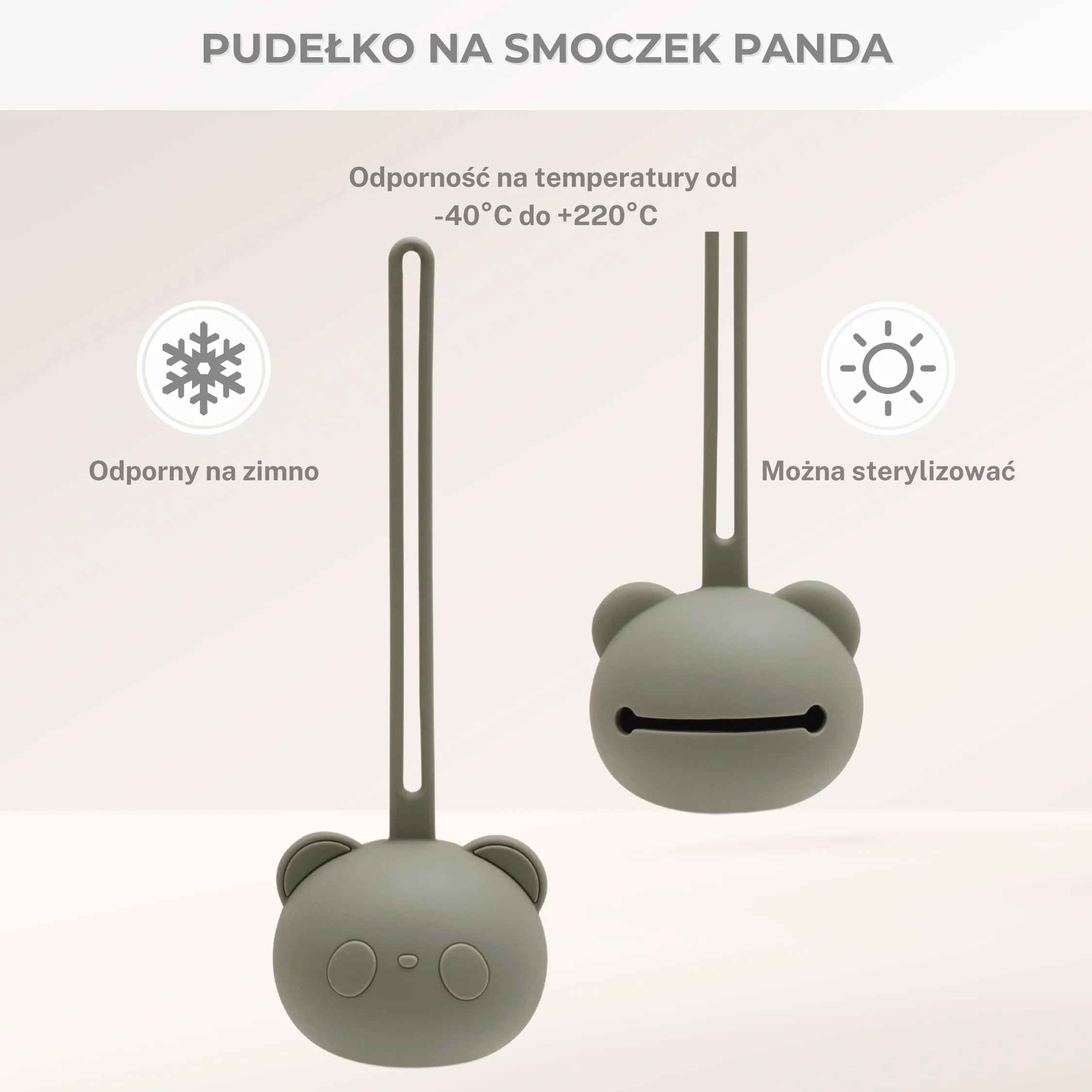 CAJA etui na smoczek 2 sztuk silikonowe bez BPA higieniczne i przenośne pudełko do przechowywania smoczków dla niemowląt i dzieci wzór panda prezent na narodziny lub wyprawkę