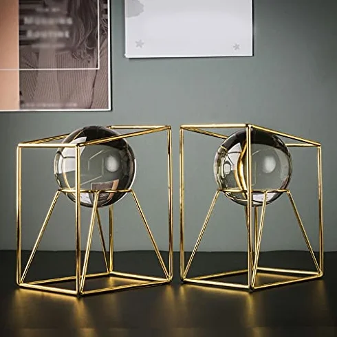Podpórki do książek z kryształową kulą – dekoracyjne akcesoria do gabinetu domowego i szafki na wino, nowoczesny design do eleganckich wnętrz