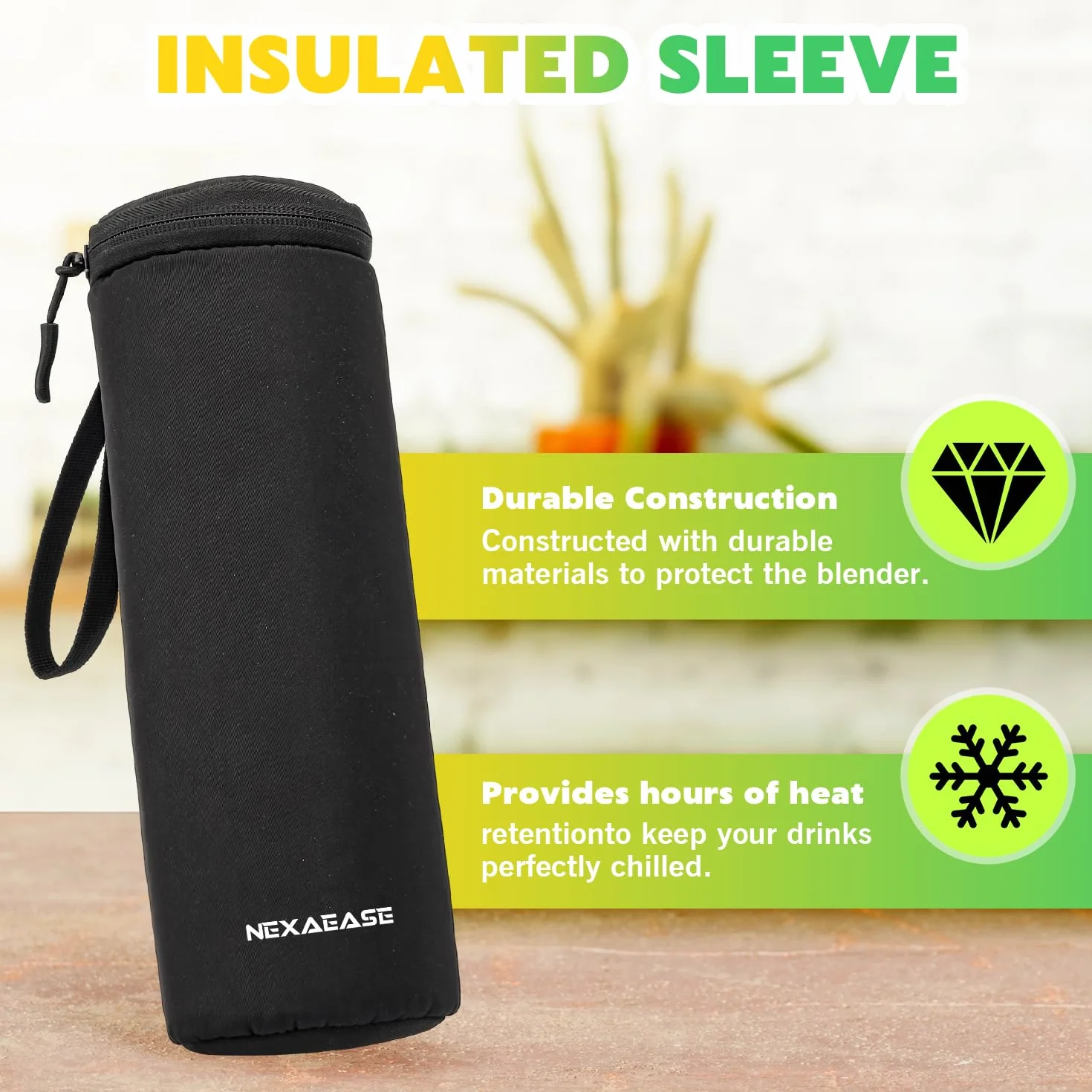 Przenośny blender osobista sokowirówka z izolowanym rękawem do koktajli i smoothie, 600 ml, mini blender z pokrywką podróżną, ładowany przez USB, elektryczny shaker proteinowy do kuchni, podróży